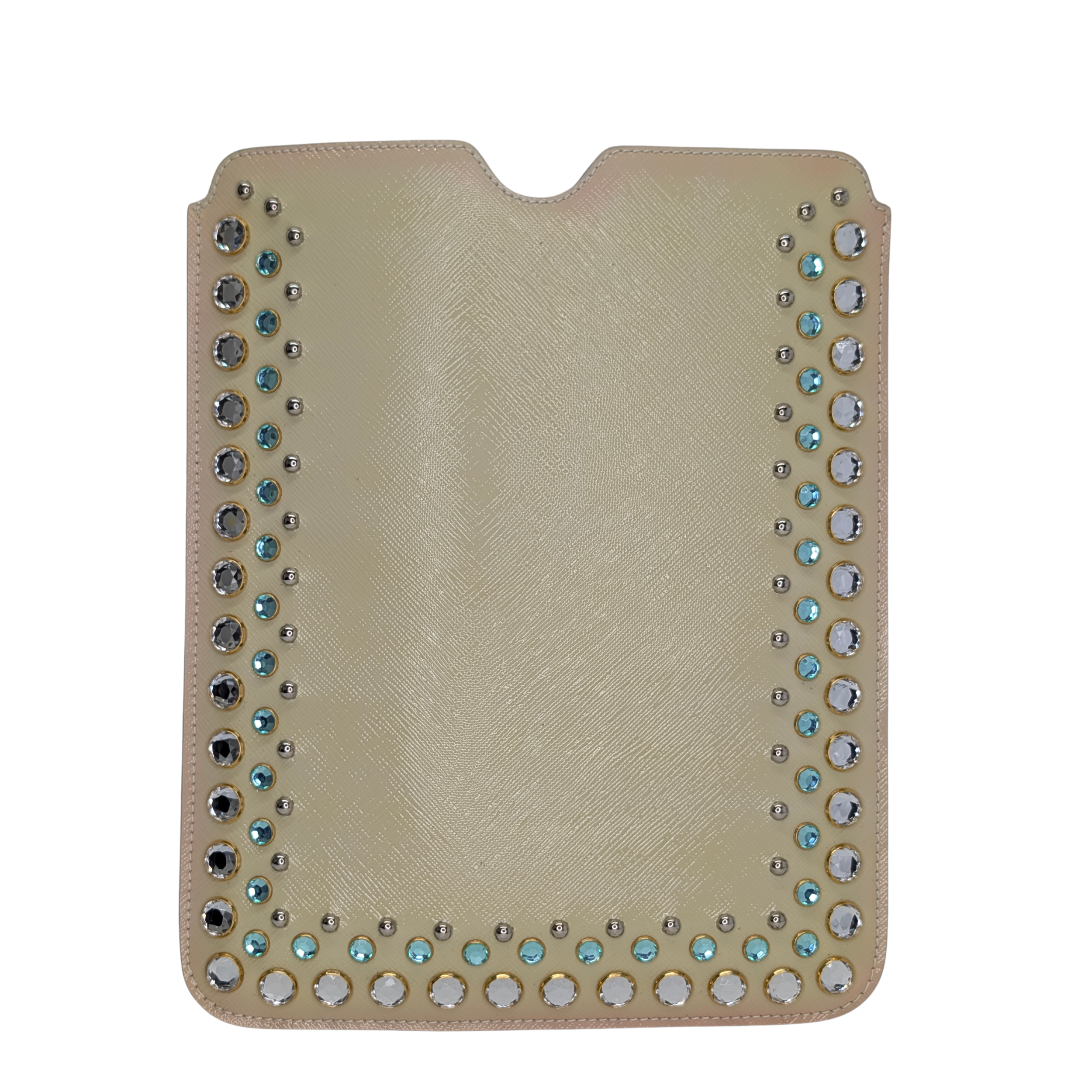 Prada Jeweled Cream Ipad Tablet Cover Case