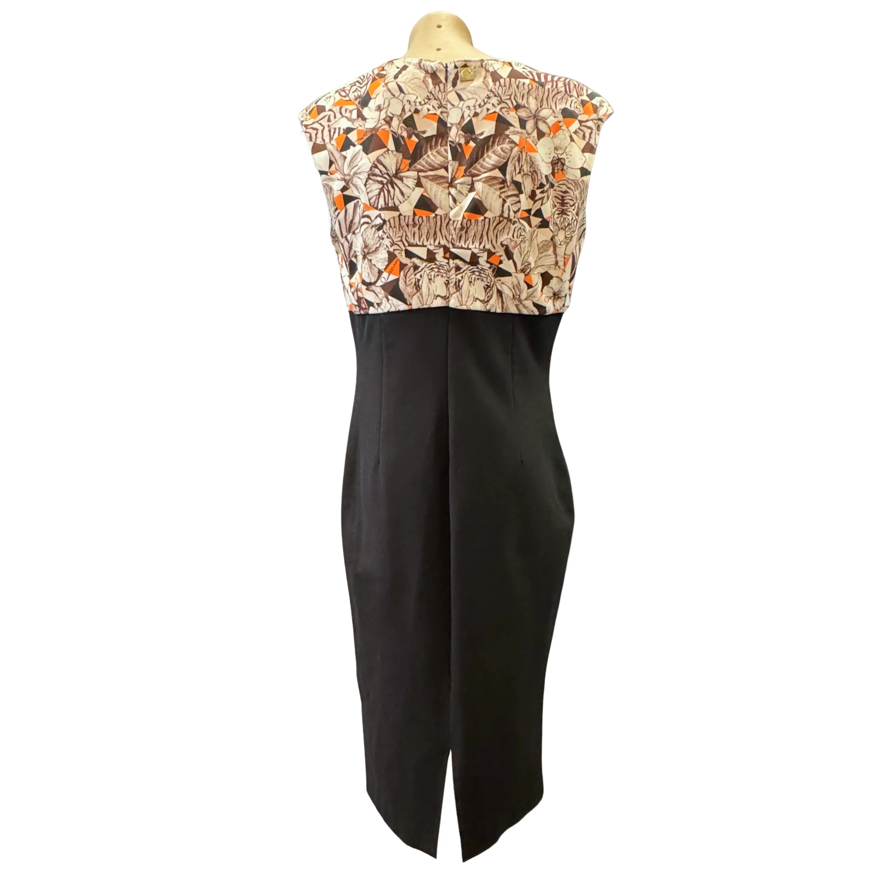 Roberto Cavalli Floral Print V-Neck Cap Sleeve Midi Dress Size 44