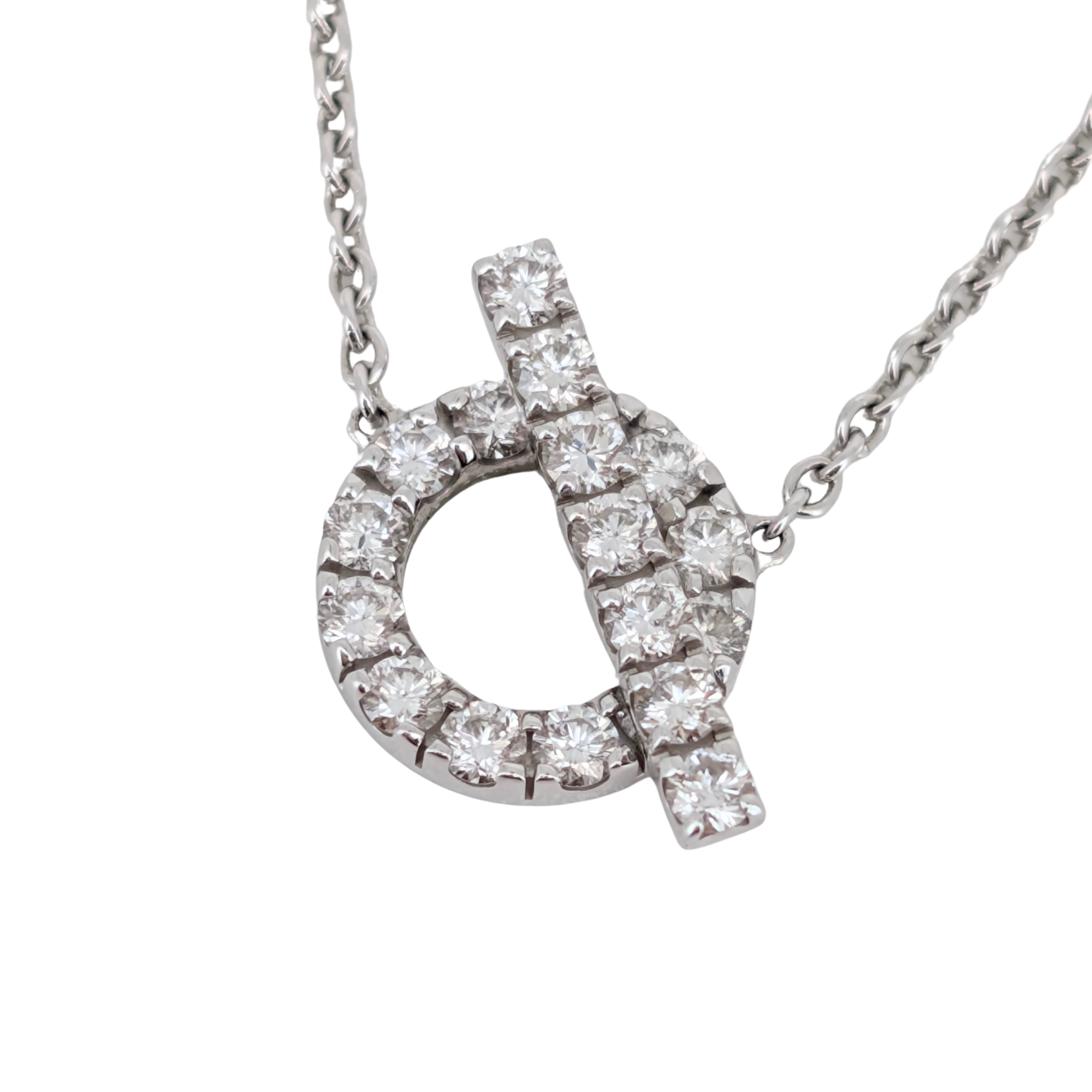 Hermès Finesse Diamond Pendant Necklace in 18K White Gold