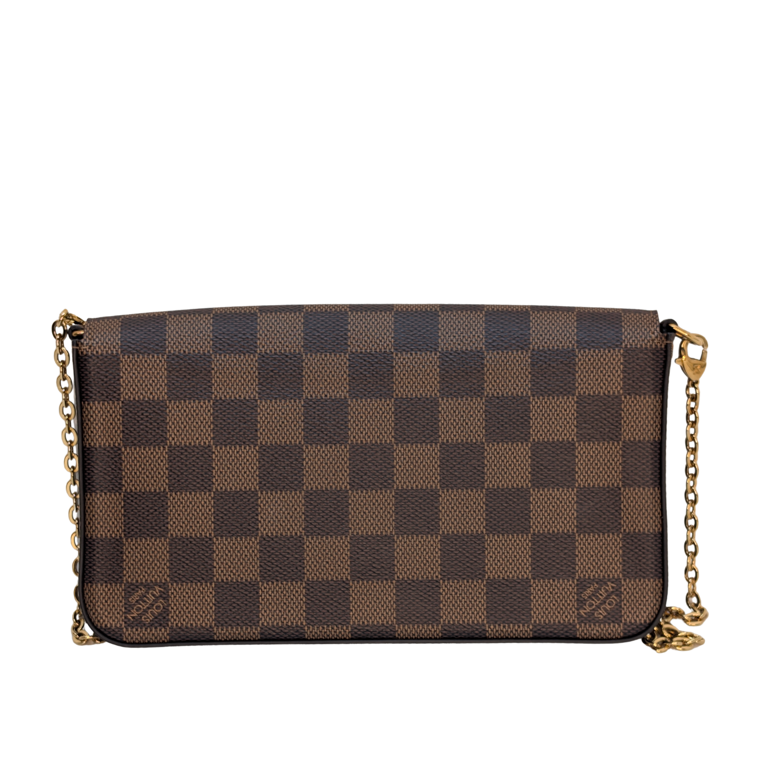 Louis Vuitton Damier Ebene Felicie Pochette Chain Wallet Bag