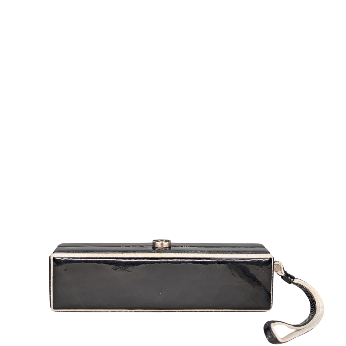 Chanel CC Small Box Clutch Patent Leather Black