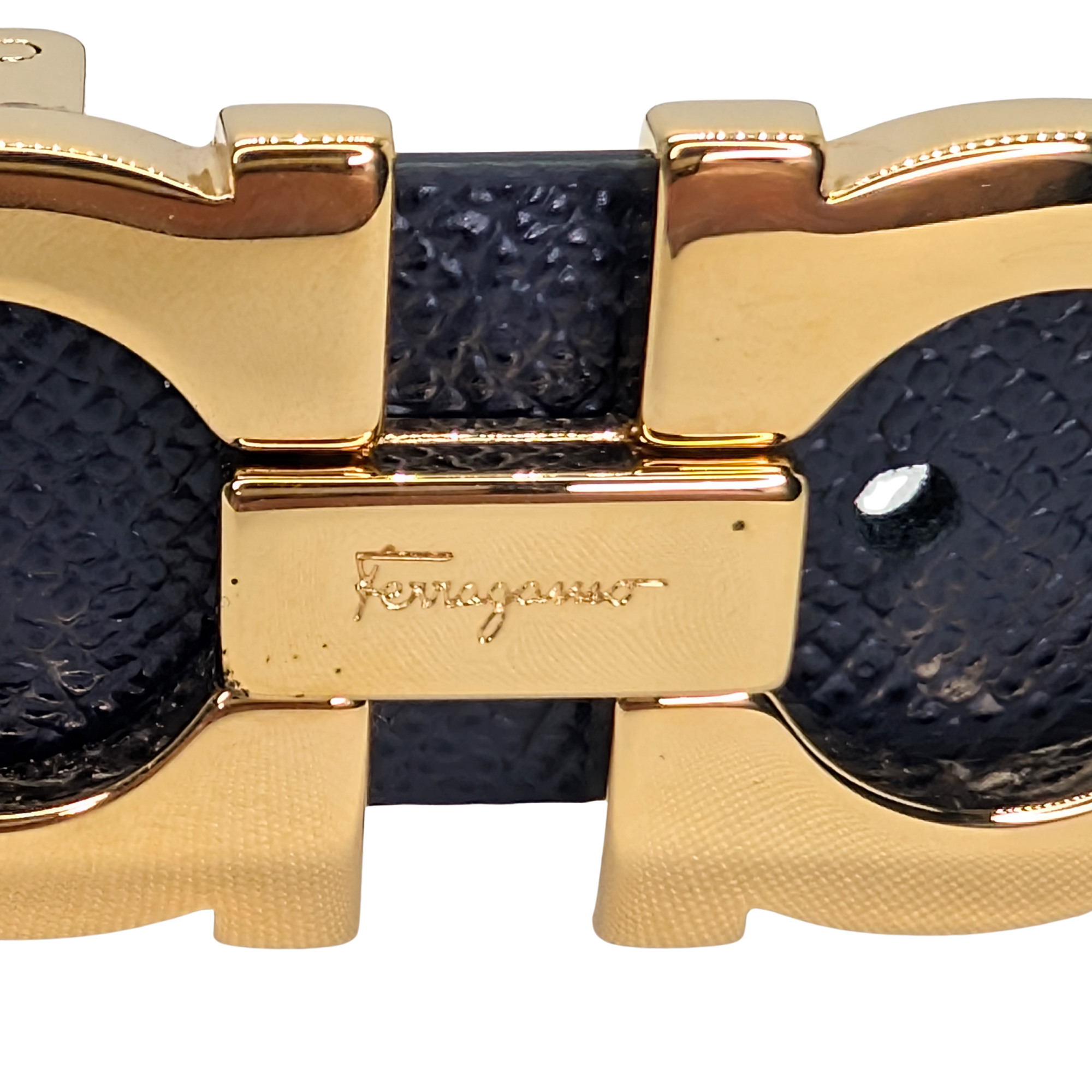 Salvatore Ferragamo Reversable Gancini Belt Black/Navy Blue