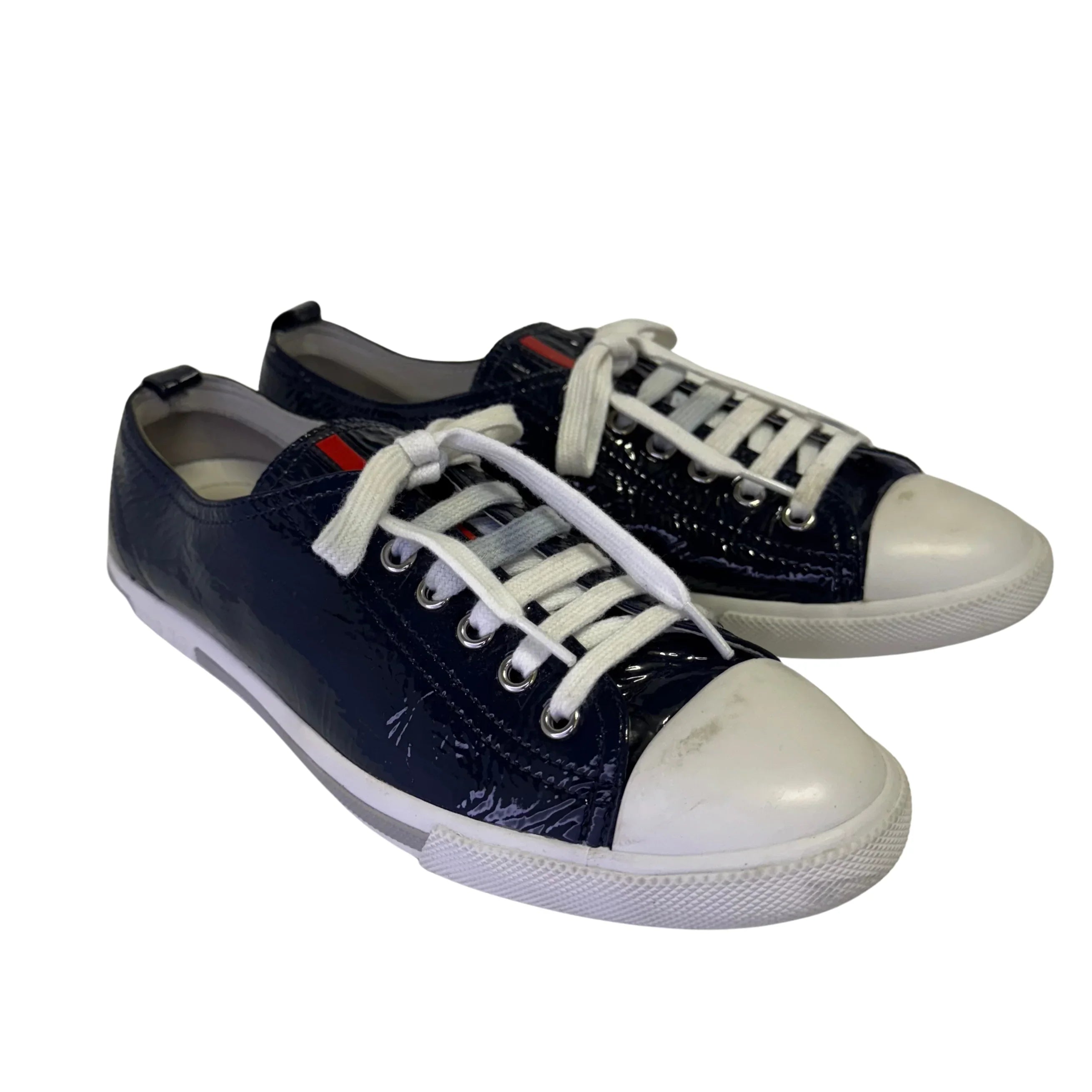 Prada Naplak Royal Patent leather sneakers Women's size 37