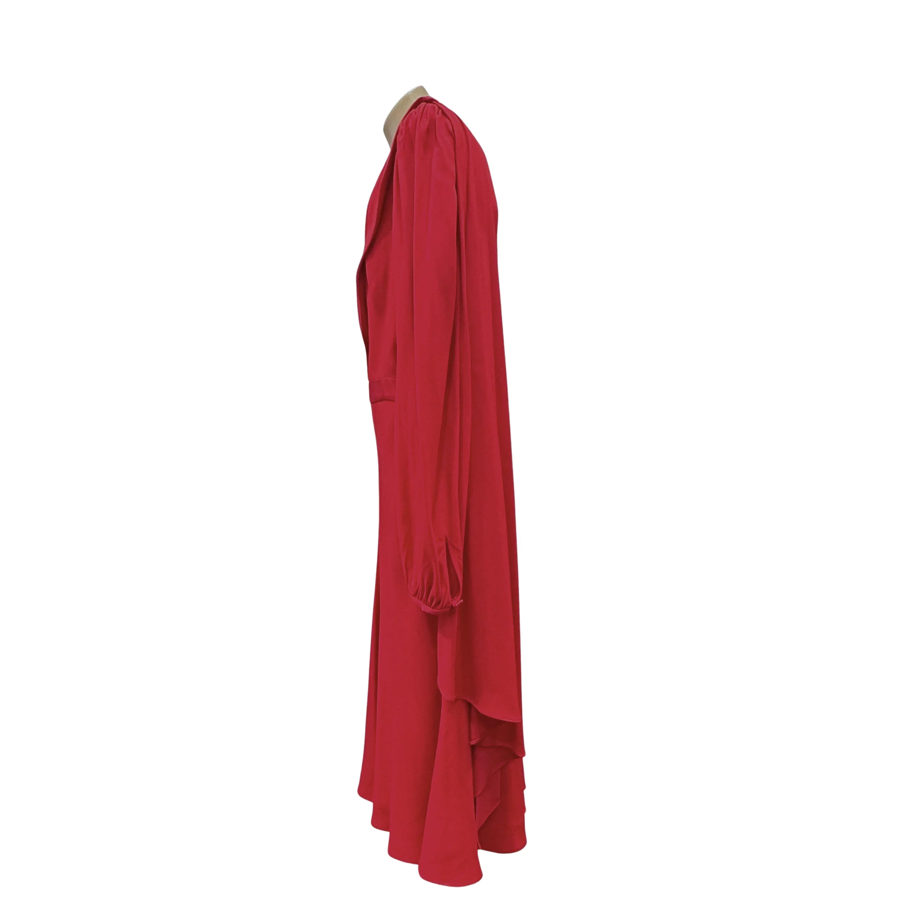 Alexander McQueen Draped Long Sleeve Knee-Length Dress Red 44