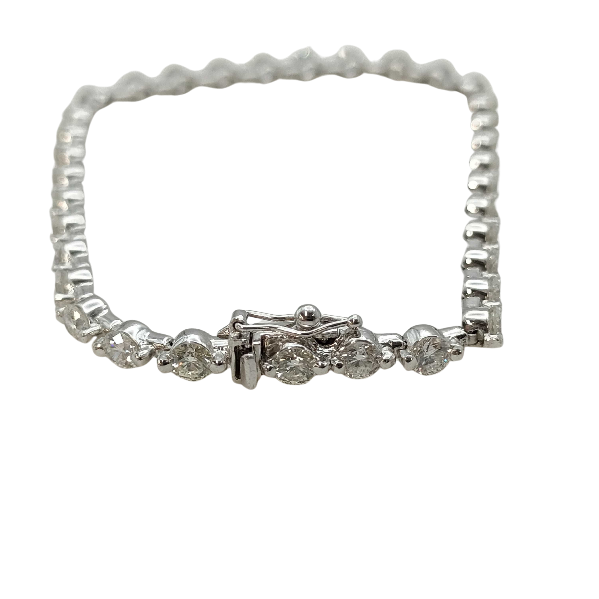 5.0ct Platinum Natural Round Brilliant Diamond Tennis Bracelet