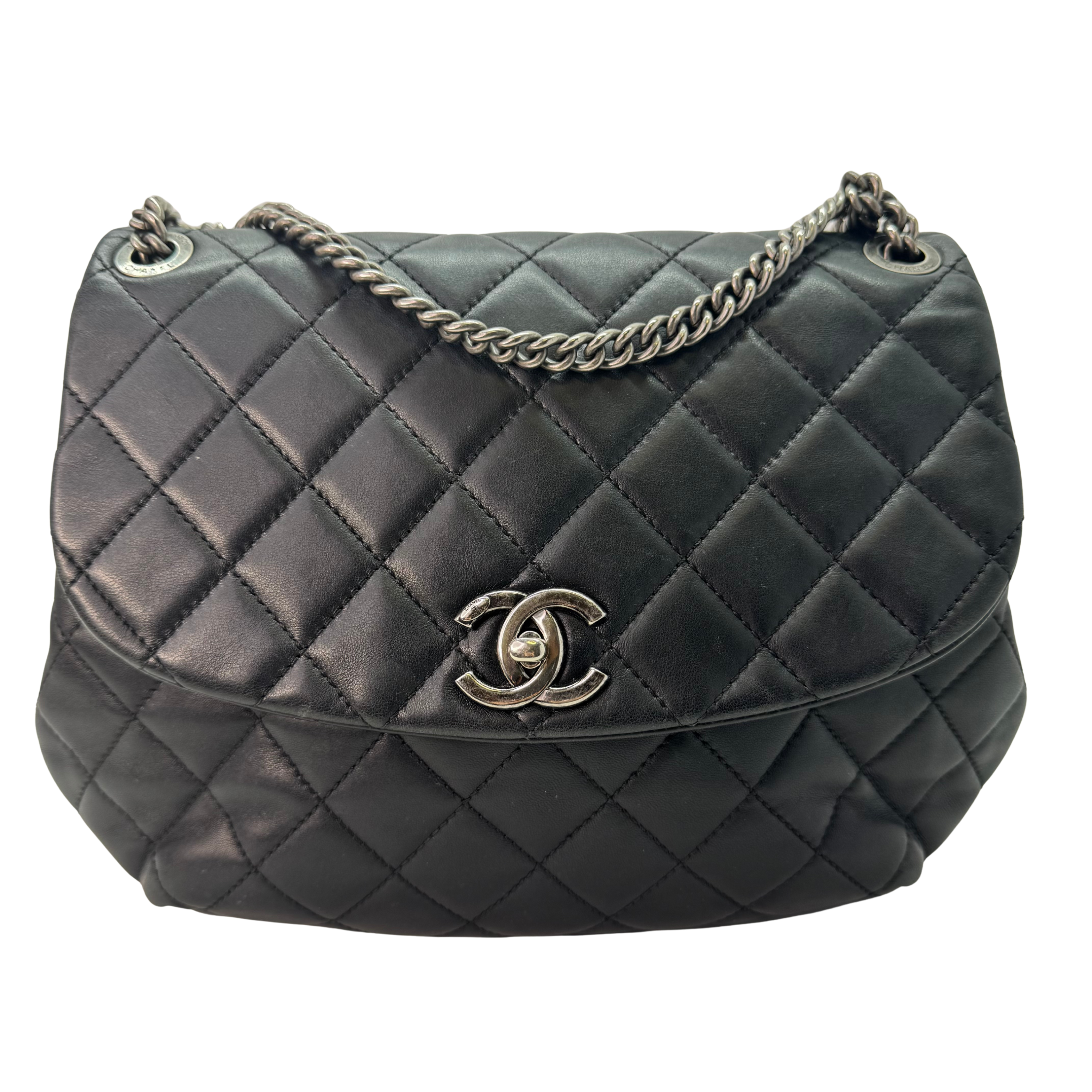 Chanel Lambskin Quilted Large Daily Supple Flap Black