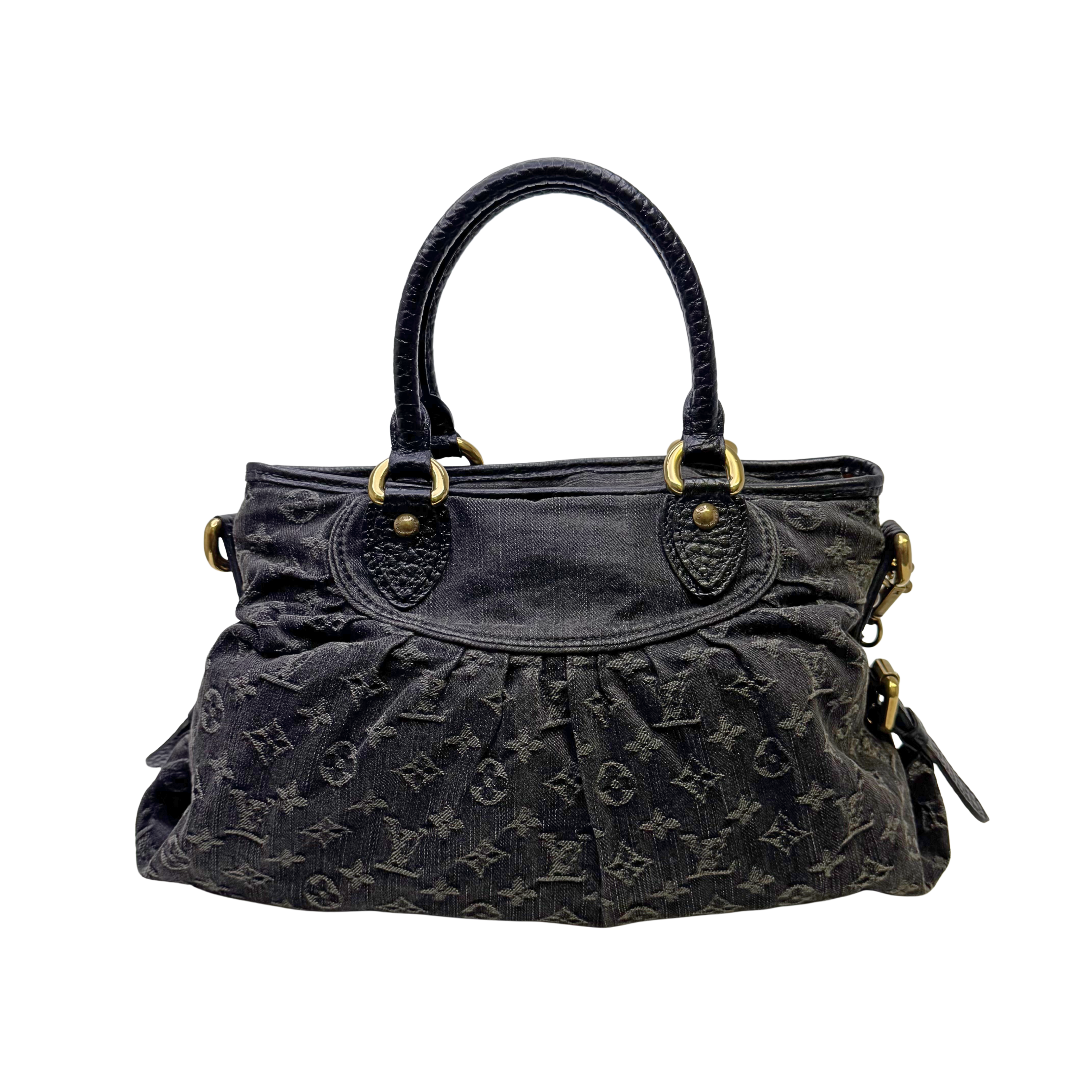 Louis Vuitton Neo Cabby MM Handbag Denim Black