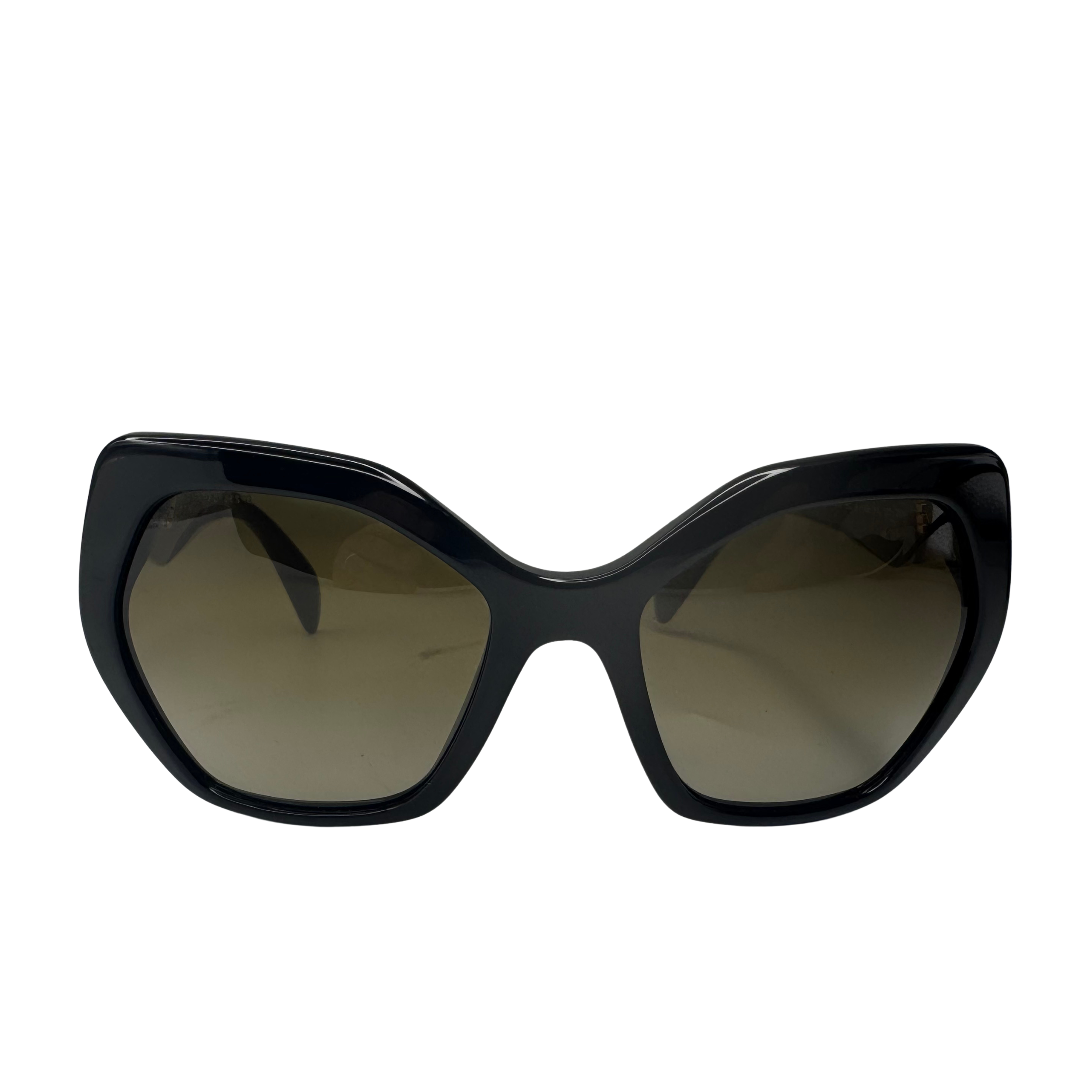 Prada SPR 16R Black Cat-Eye Sunglasses