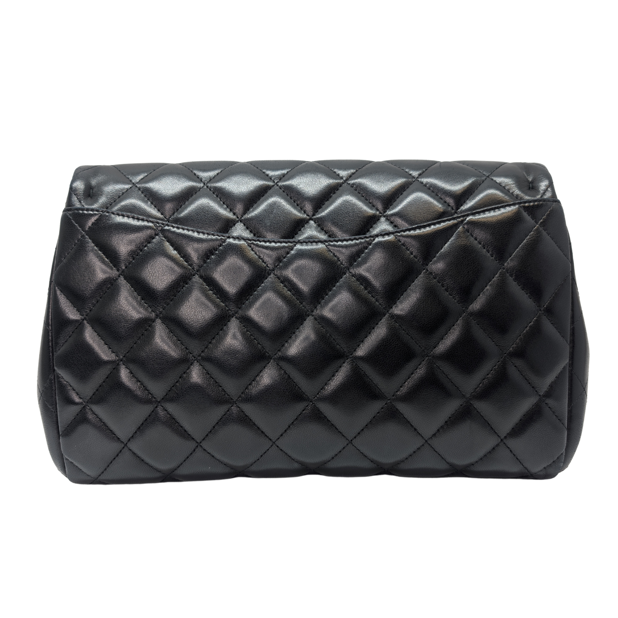 Chanel Classic Quilted Clutch With Chain Black