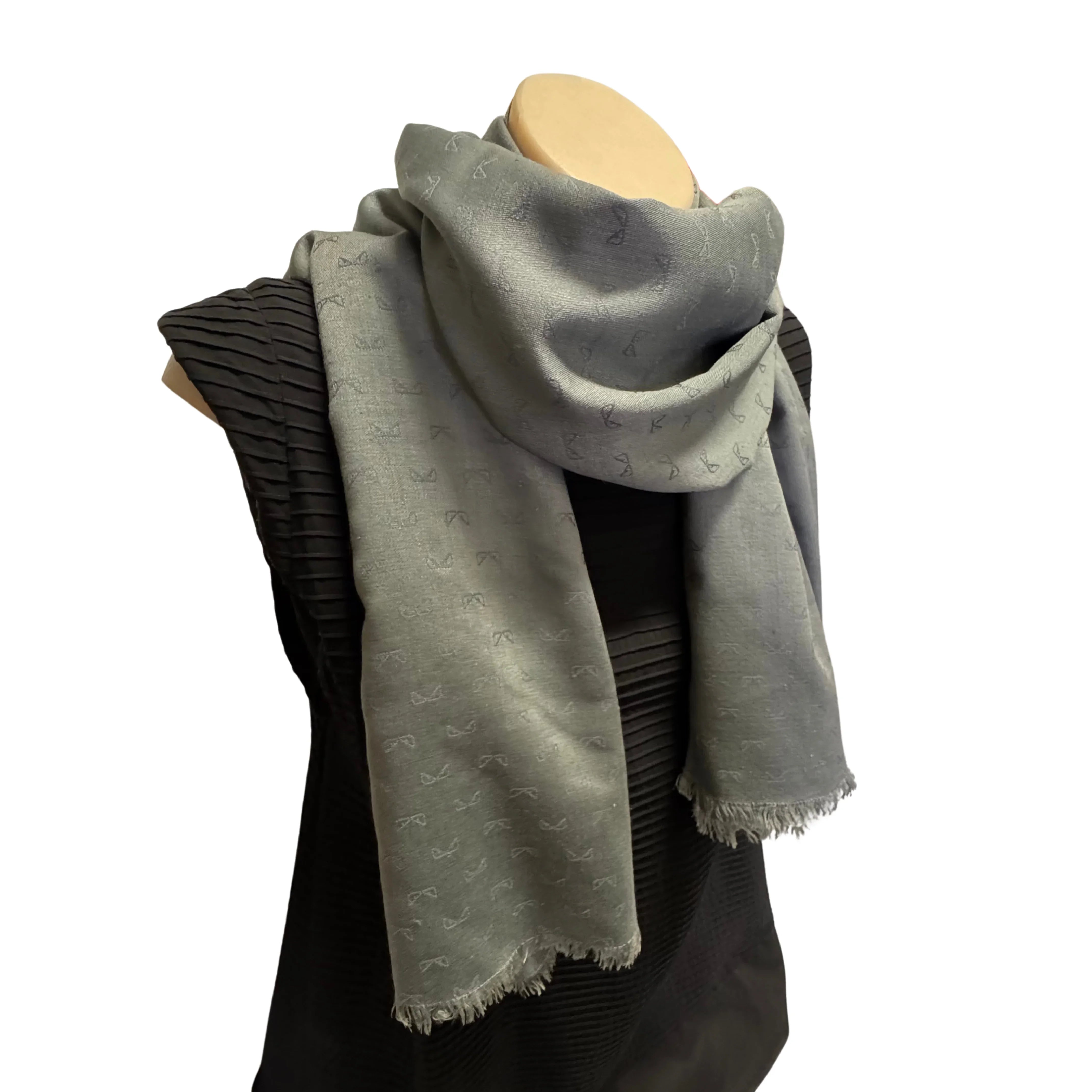 Grey Fendi shawl Monster Pattern