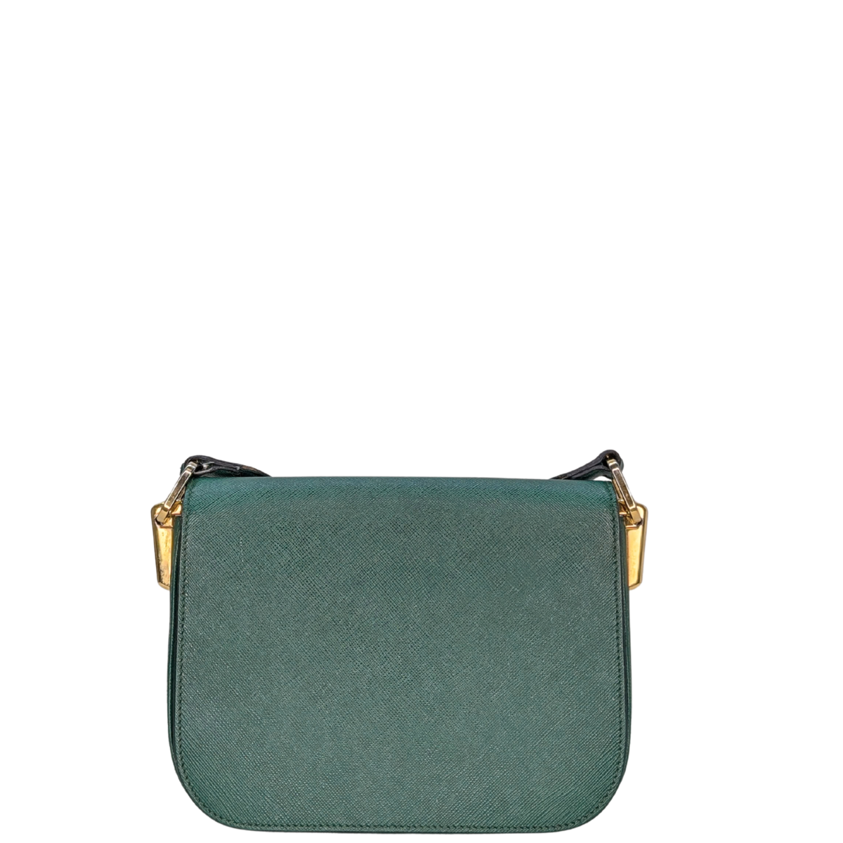 Prada Saffiano Lux Emblem Flap Shoulder Bag Green