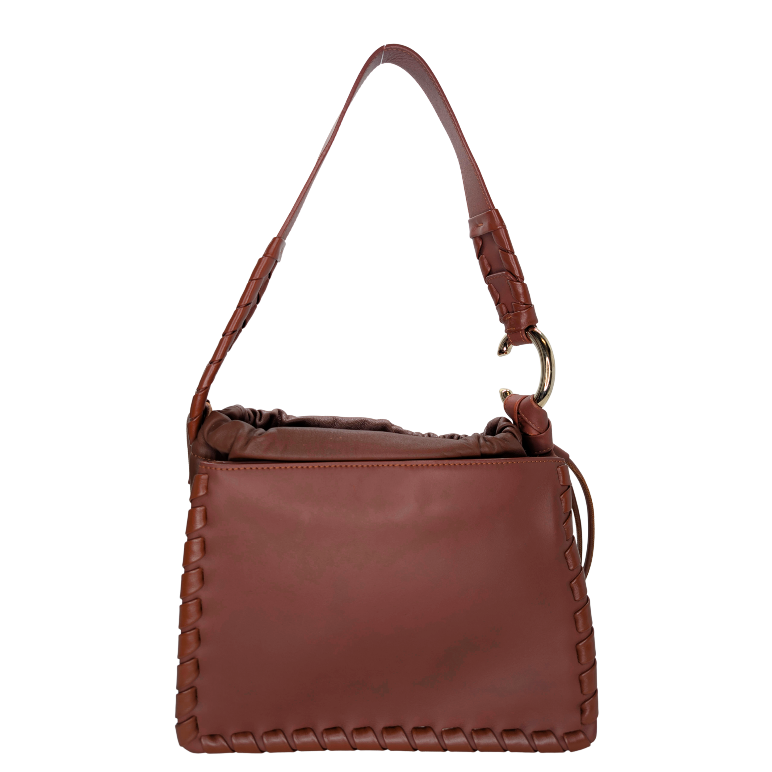 Chloé Mate Gusset Leather Shoulder Bag Brown