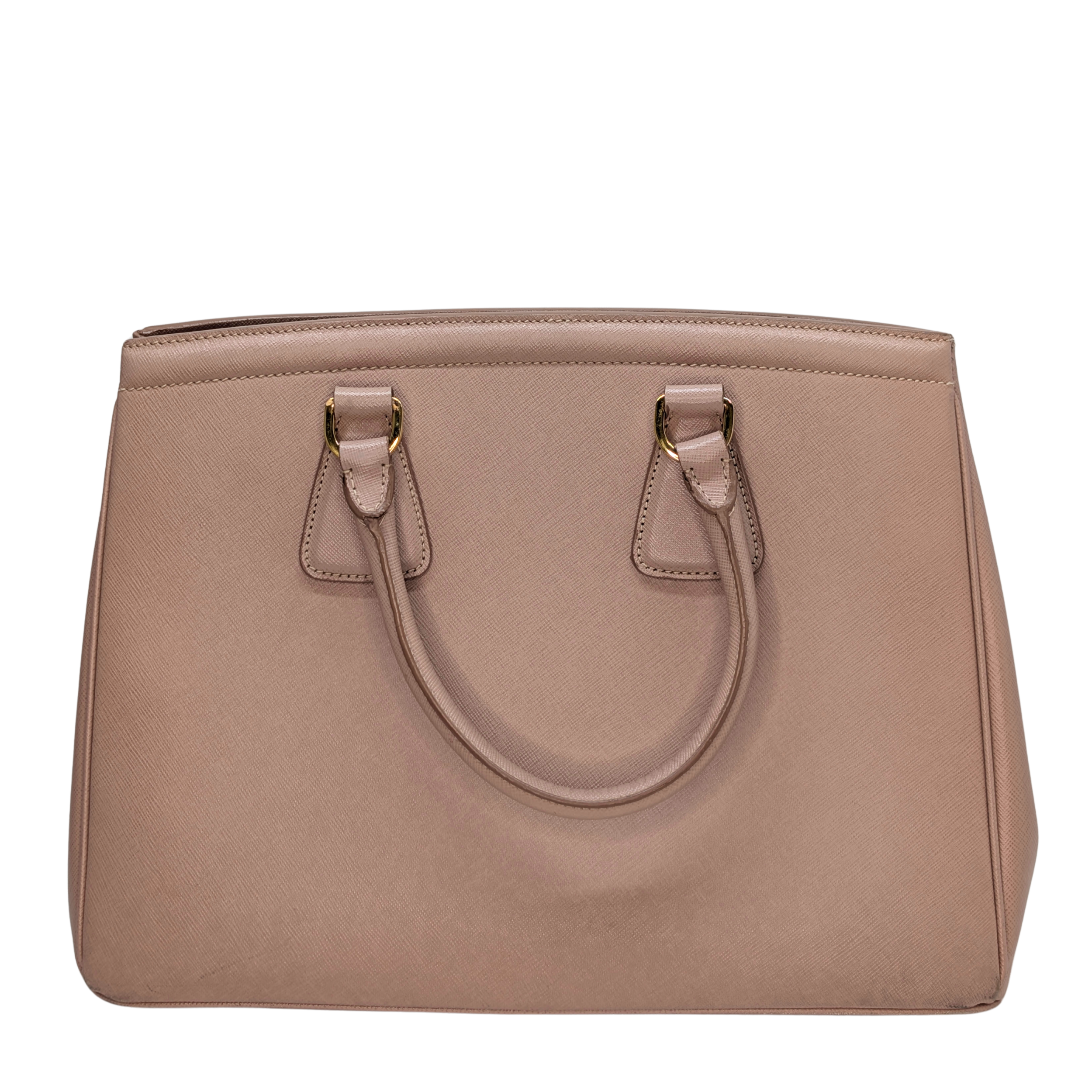 Prada Saffiano Galleria Leather Handbag Nude Pink