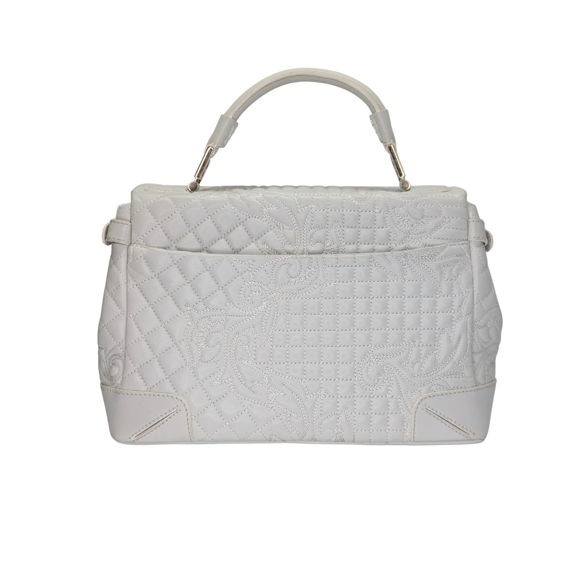 Versace Vanitas Barocco Handbag White - Lost Designer