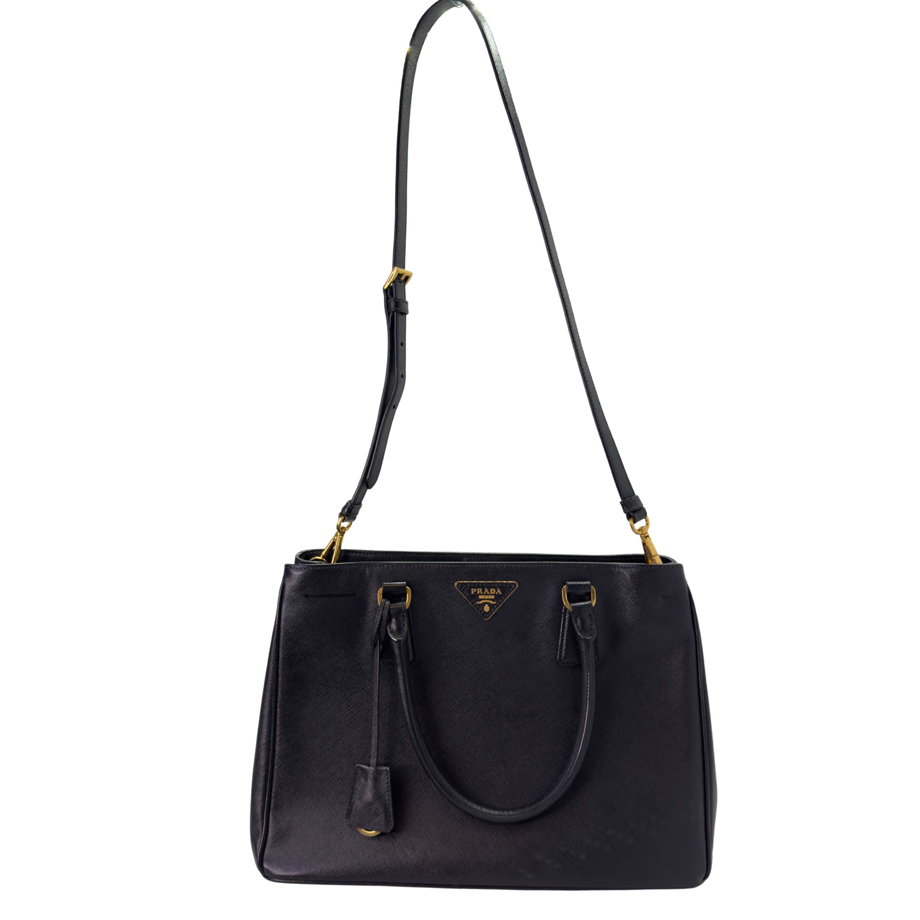 Prada Safiano Lux Medium Tote Bag Black