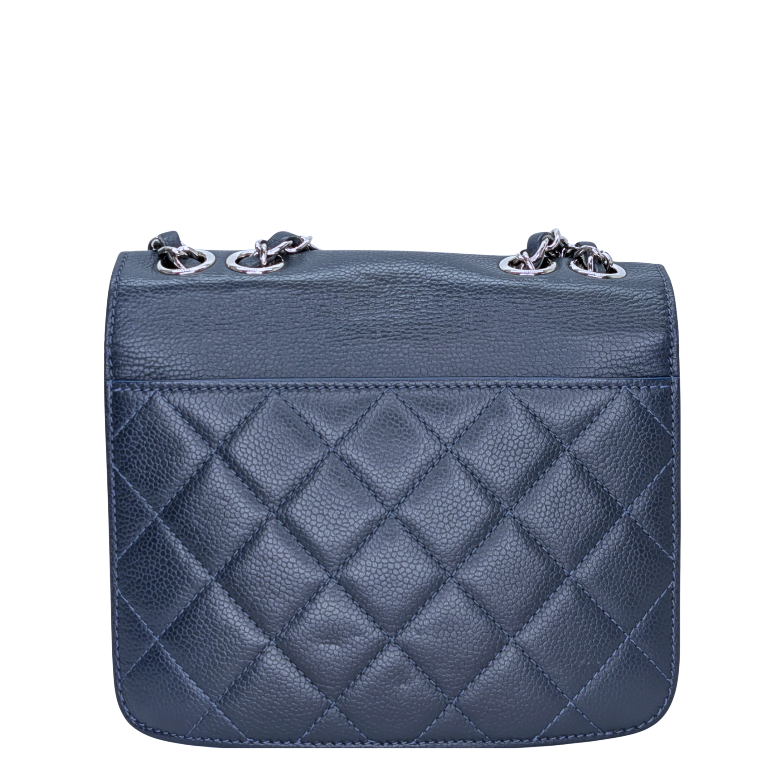 Chanel CC Box Flap Shoulder Bag Navy Blue