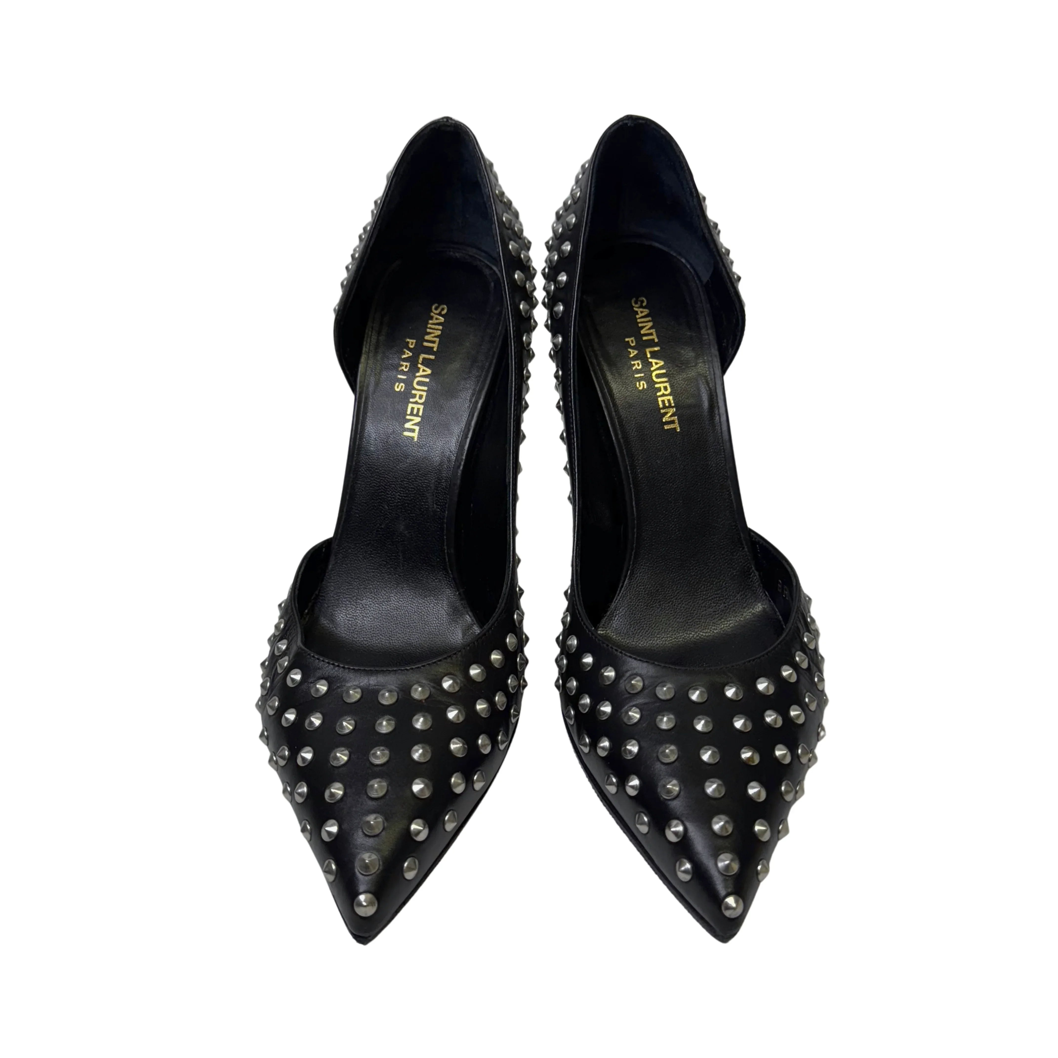 Yves Saint Laurent Leather Printed Rock stud D'Orsay Pumps