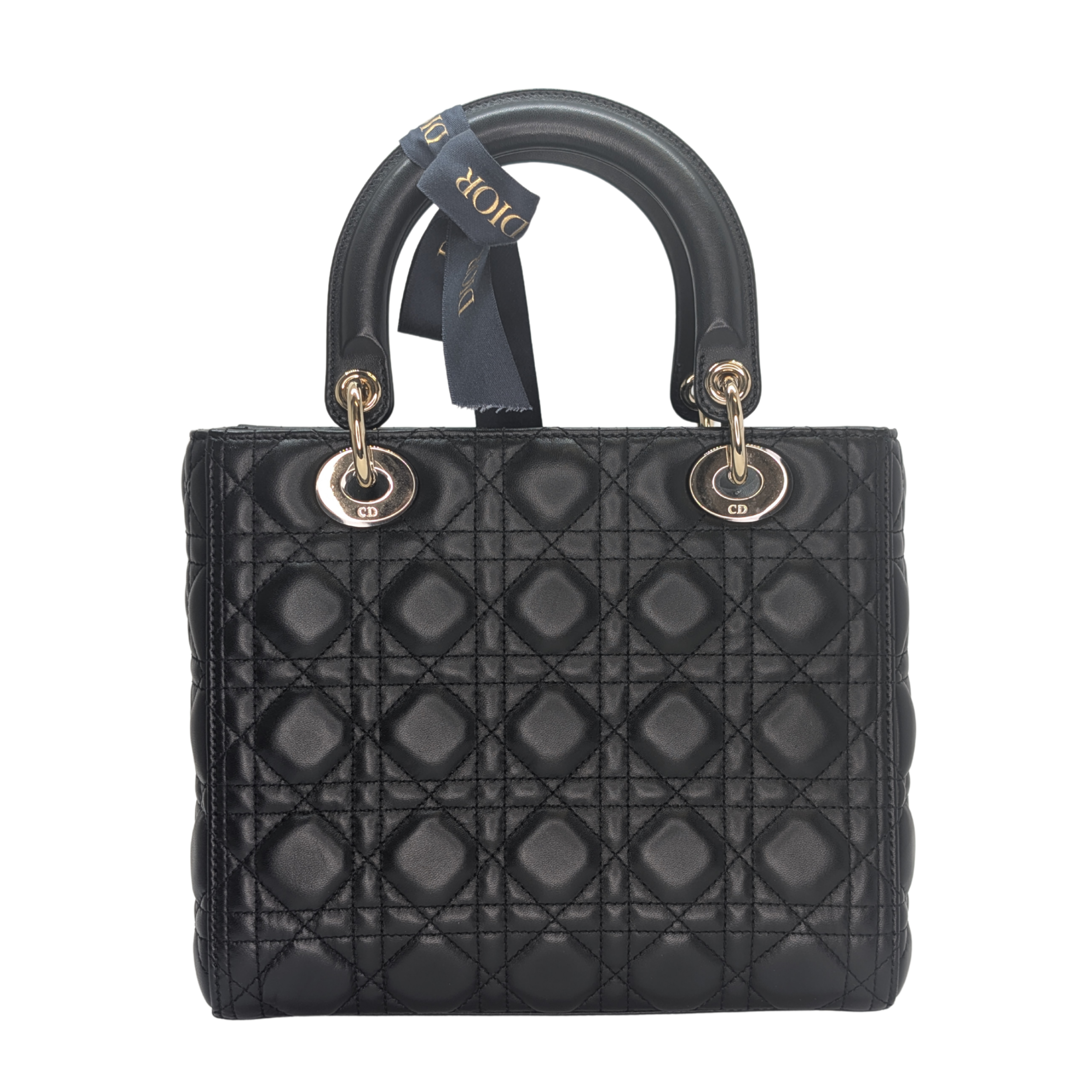 Dior Lambskin Cannage Medium Lady Dior Black