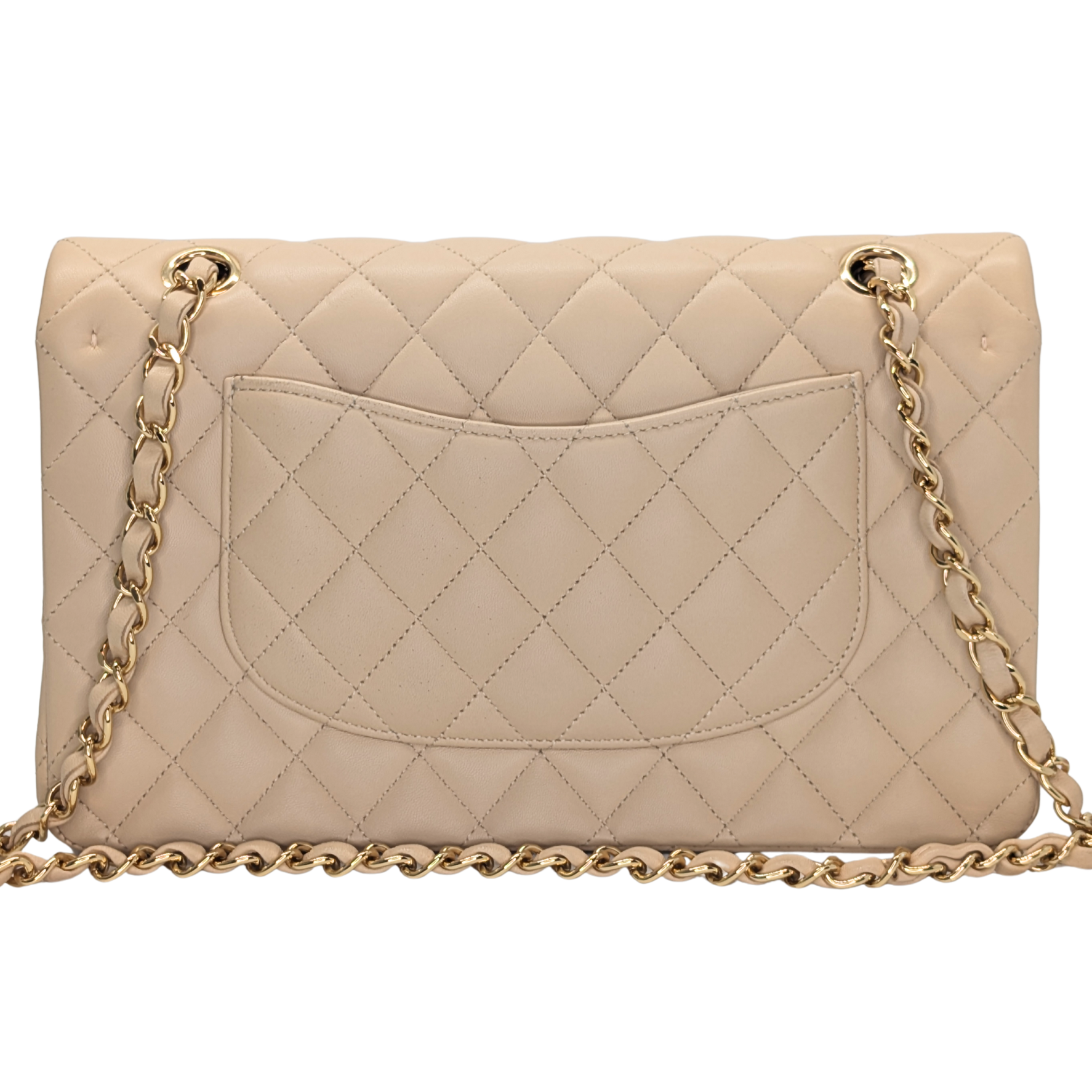 Chanel Double Flap Medium lambskin Bag Beige