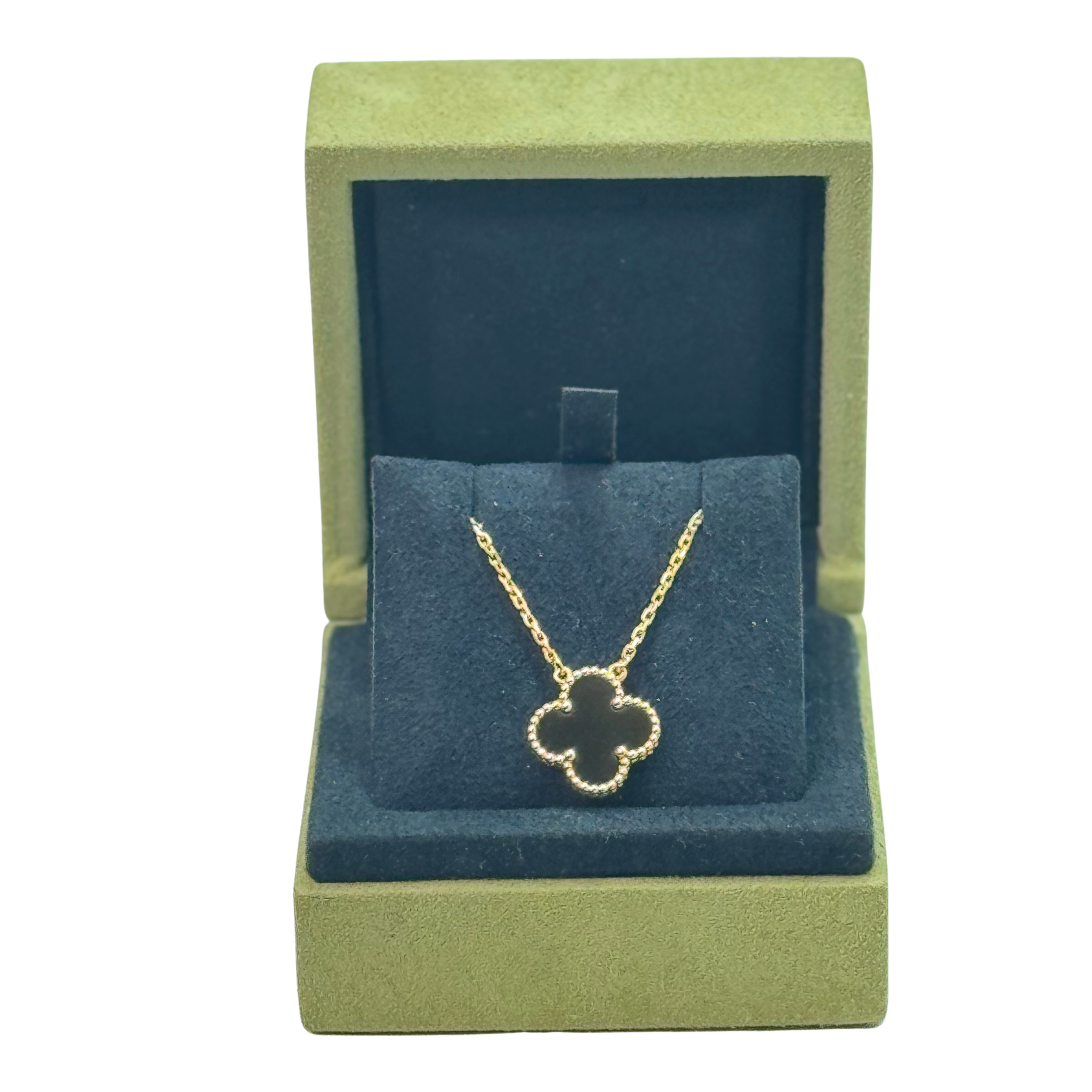Van Cleef & Arpels Vintage Alhambra Onyx Pendant with 18K Gold