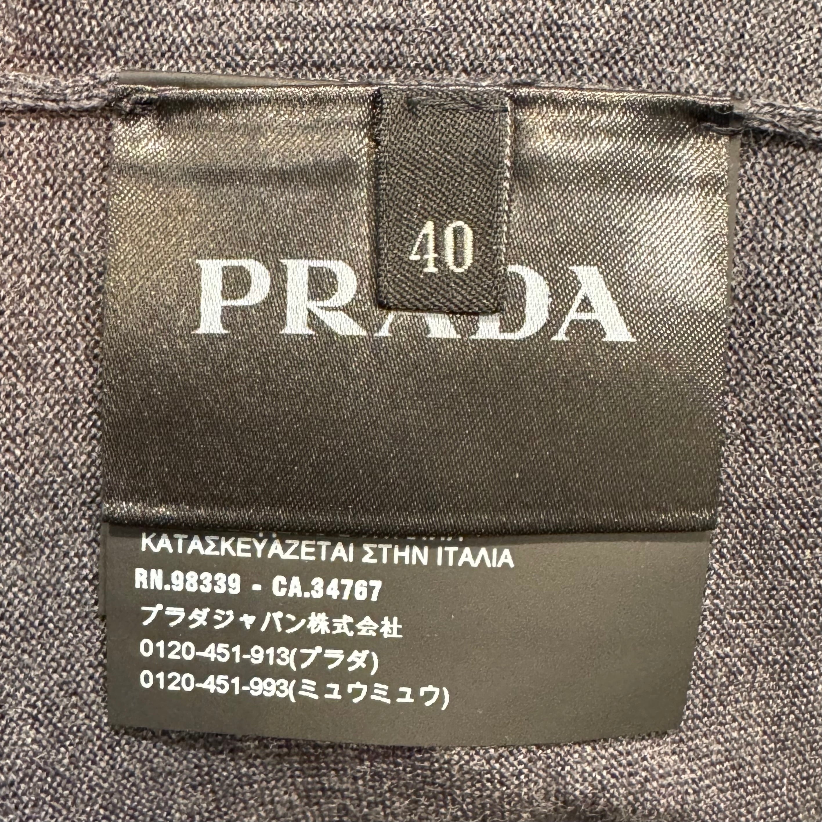Prada Virgin Wool Relaxed Knit Sweater Grey