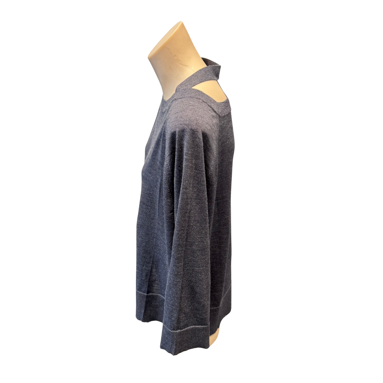 Prada Virgin Wool Relaxed Knit Sweater Grey