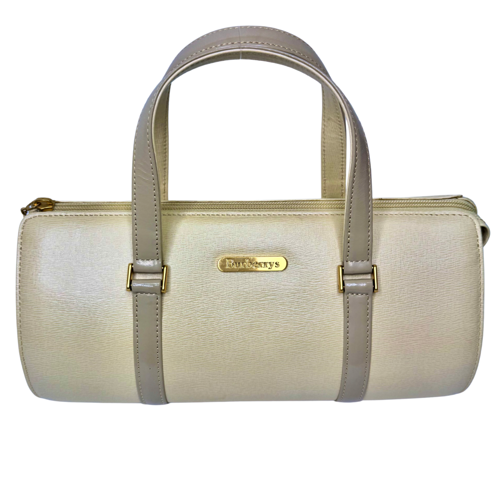 Burberry Mini Boston Bag Leather Beige