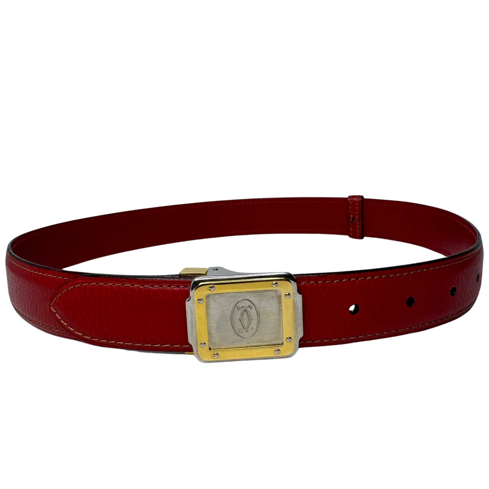 Cartier Must de Cartier Santos Belt in Red Leather