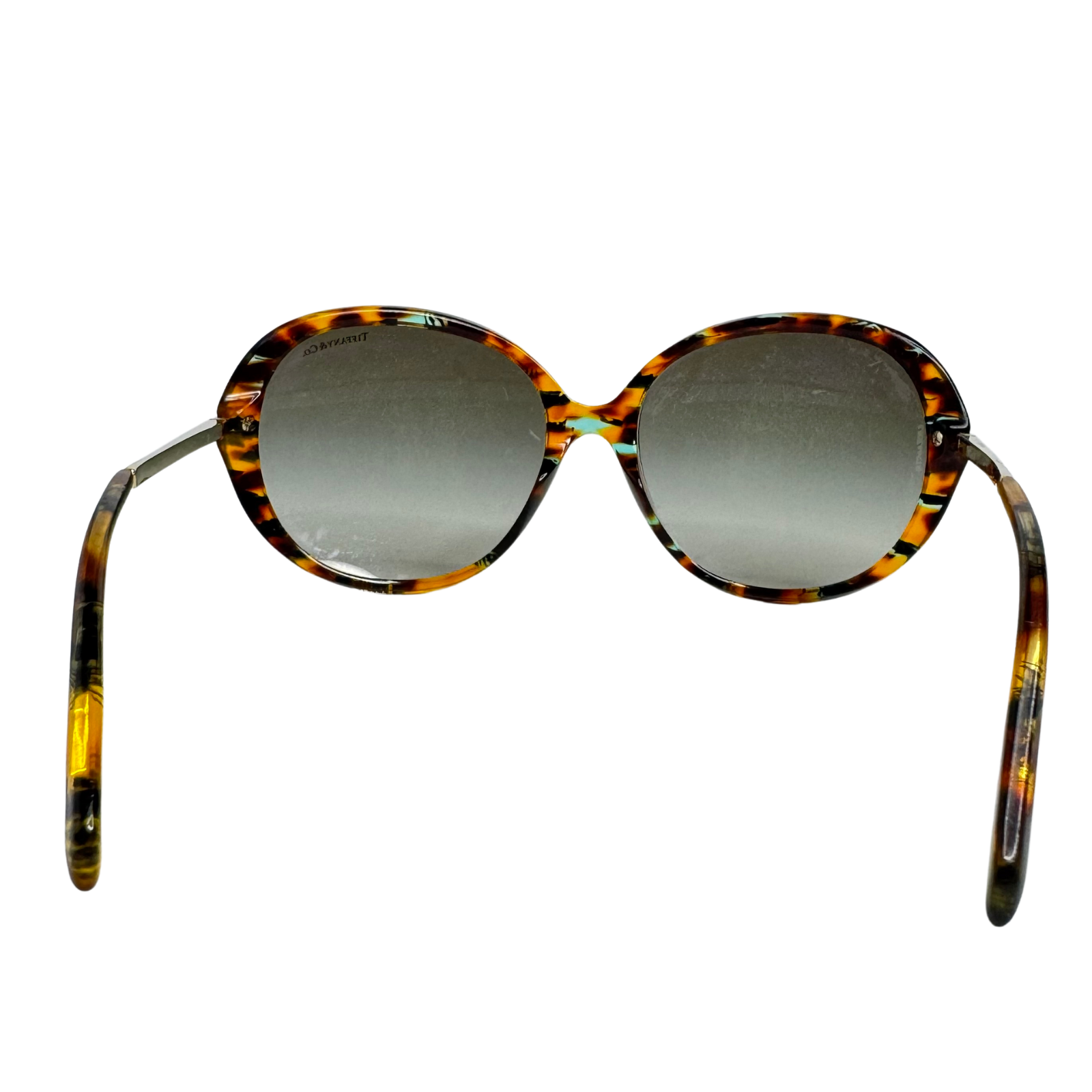 Tiffany & Co. Tortoiseshell Oversized Crystal Arm Sunglasses