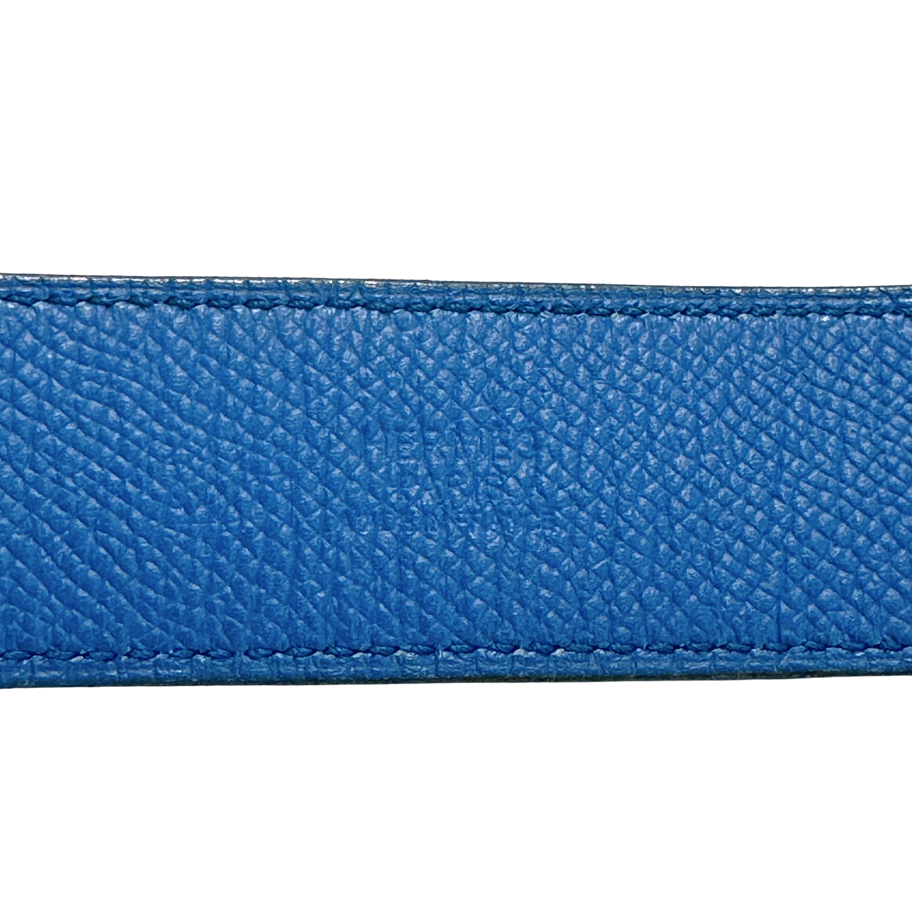 Hermés Paris Romance Scarf Belt Leather Blue