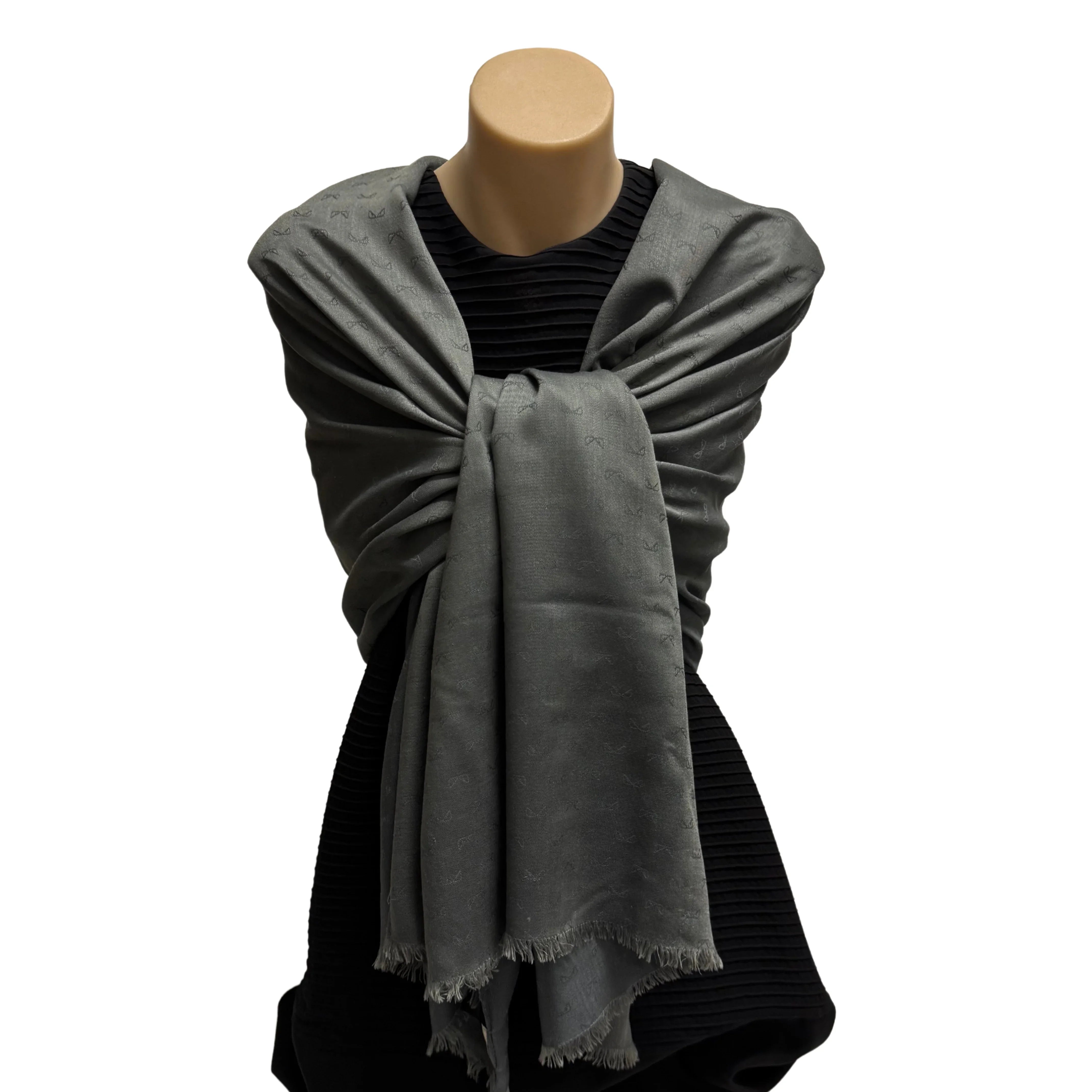 Grey Fendi shawl Monster Pattern