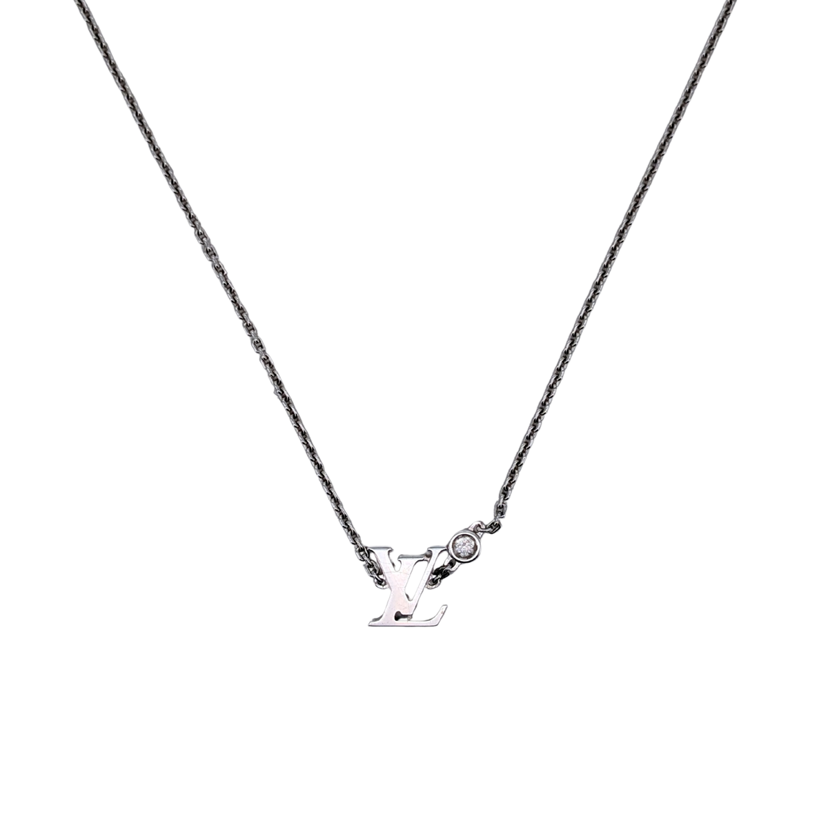 Louis Vuitton Idylle Blossom LV Pendant 18k White Gold Diamond