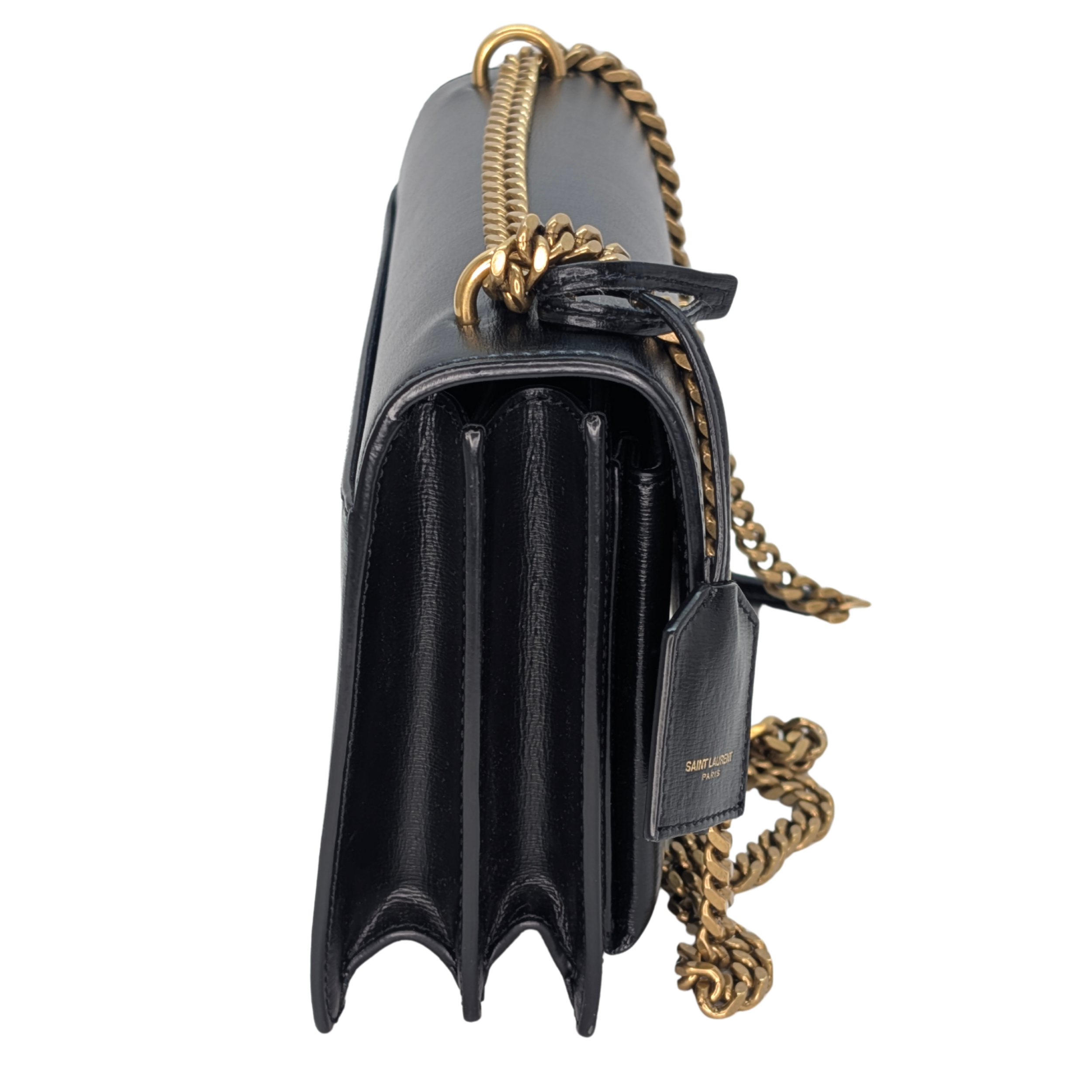 Yves Saint Laurent Sunset Small Leather Shoulder Bag Black