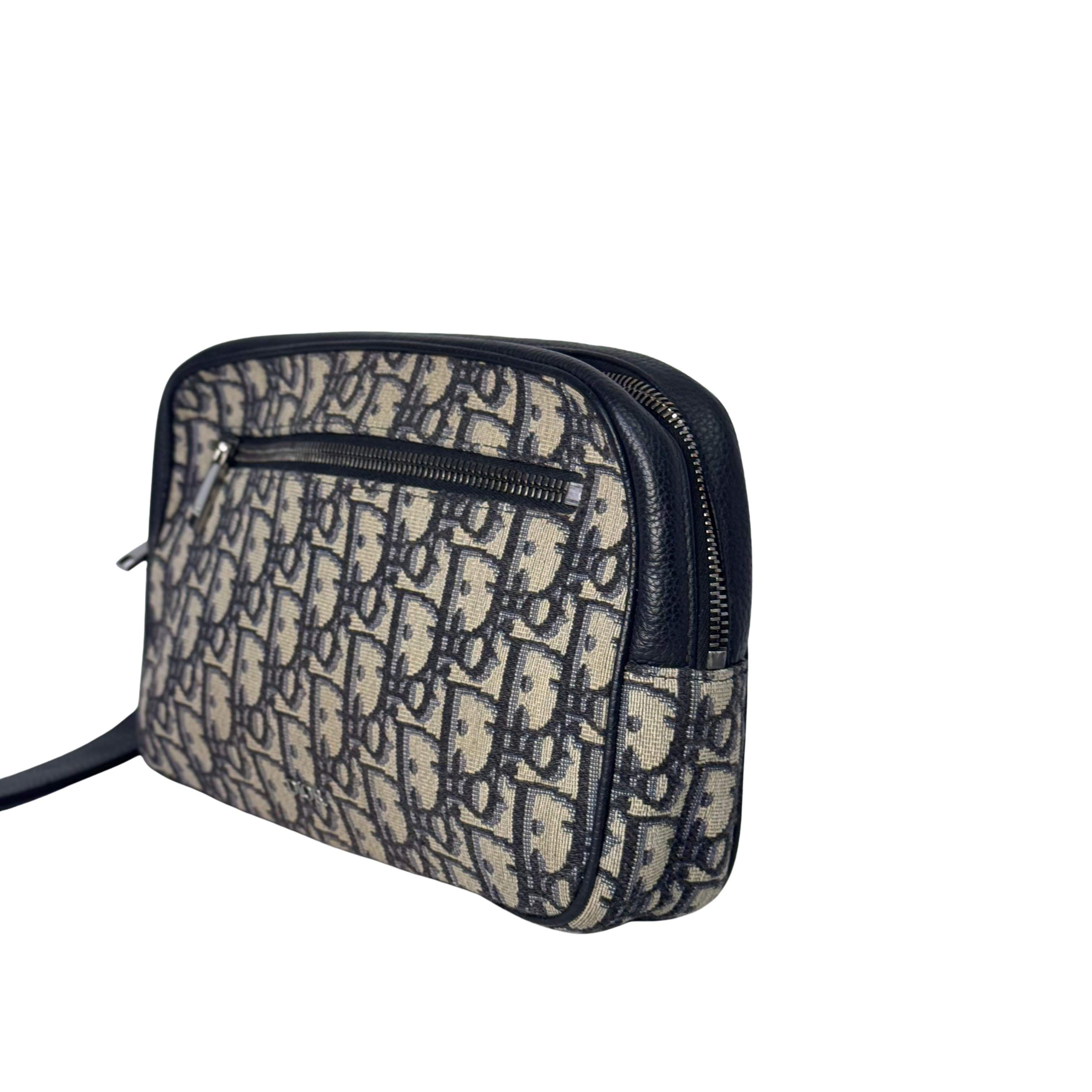 Dior Unisex Oblique Wristlet toiletry clutch Bag