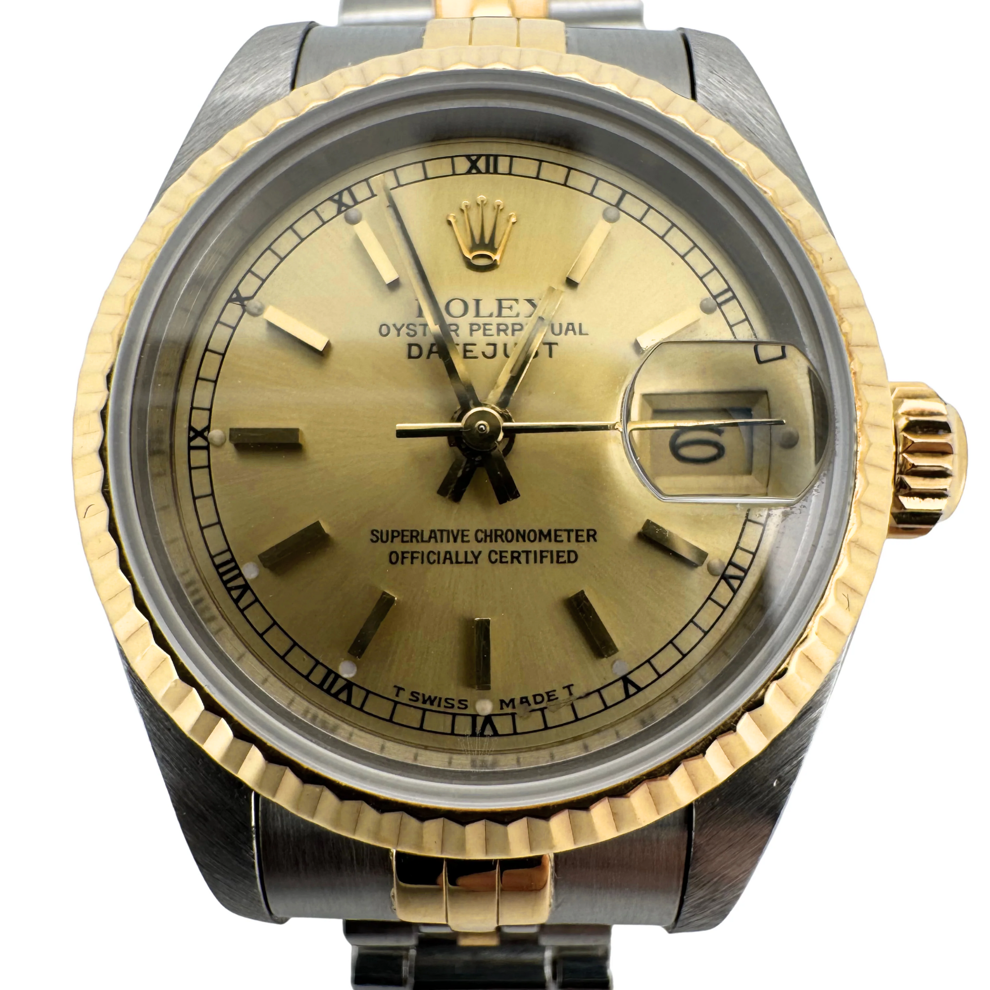 Rolex Datejust 26mm 69173 Two-Tone Champagne Dial 1990 Women's Watch