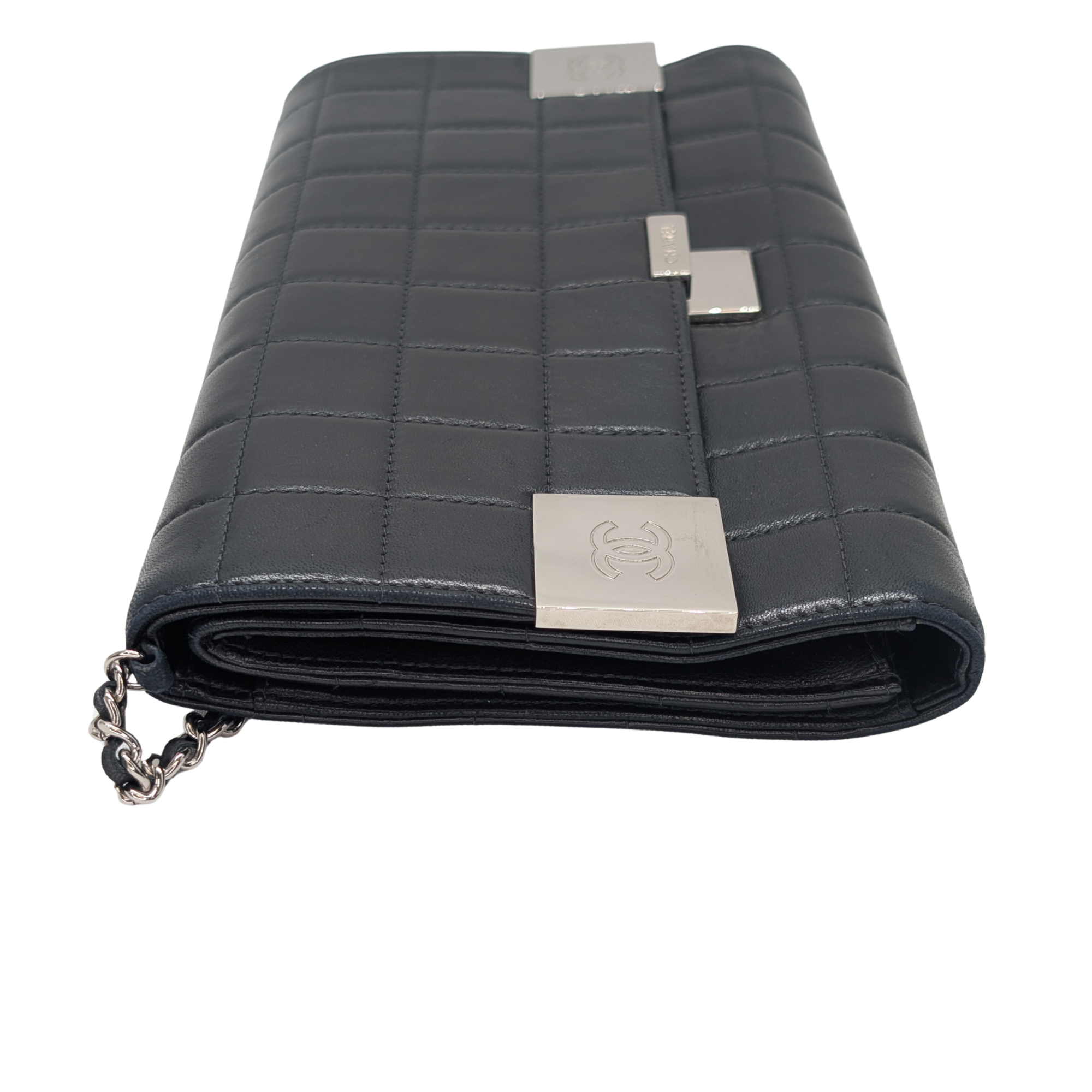 Chanel Chocolate Bar WOC Black/Silver Shoulder Bag