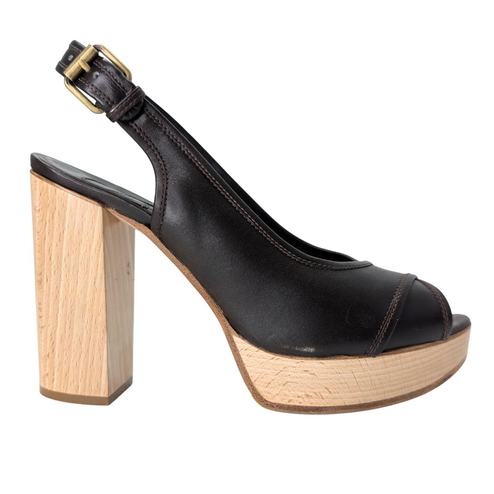 Chloé Slingback Heels Brown 39 - Lost Designer