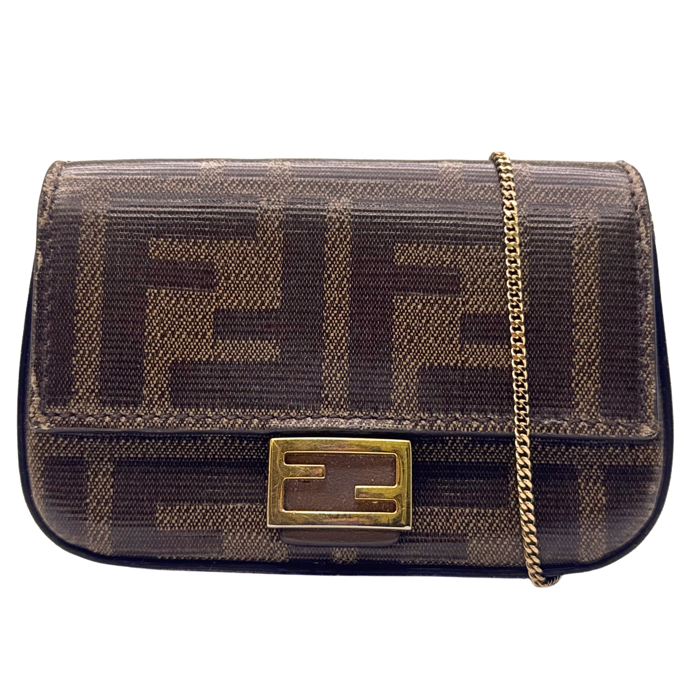 Fendi Nano Baguette Crossbody Bag Brown