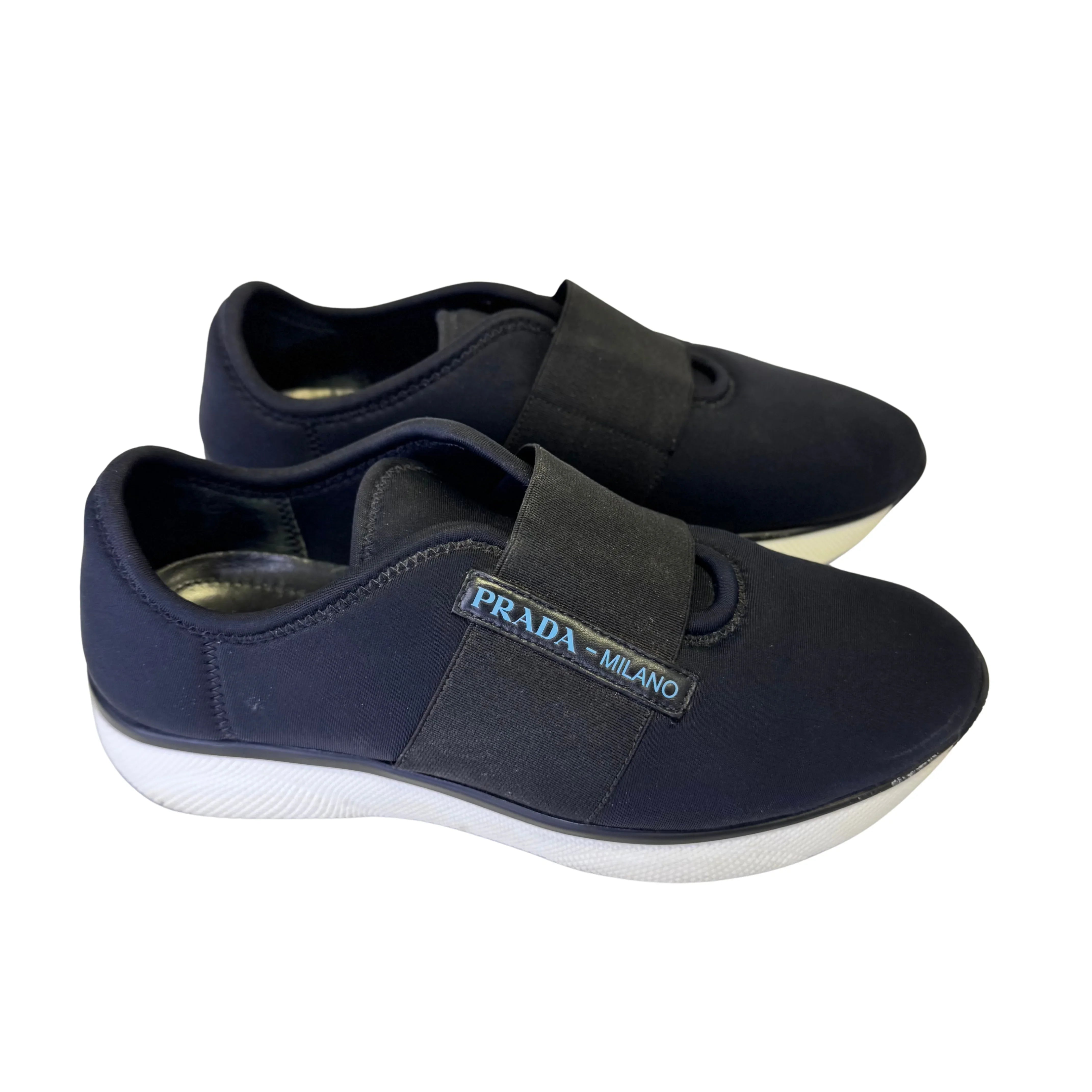 Prada Black x Navy Neoprene Sneakers size 36