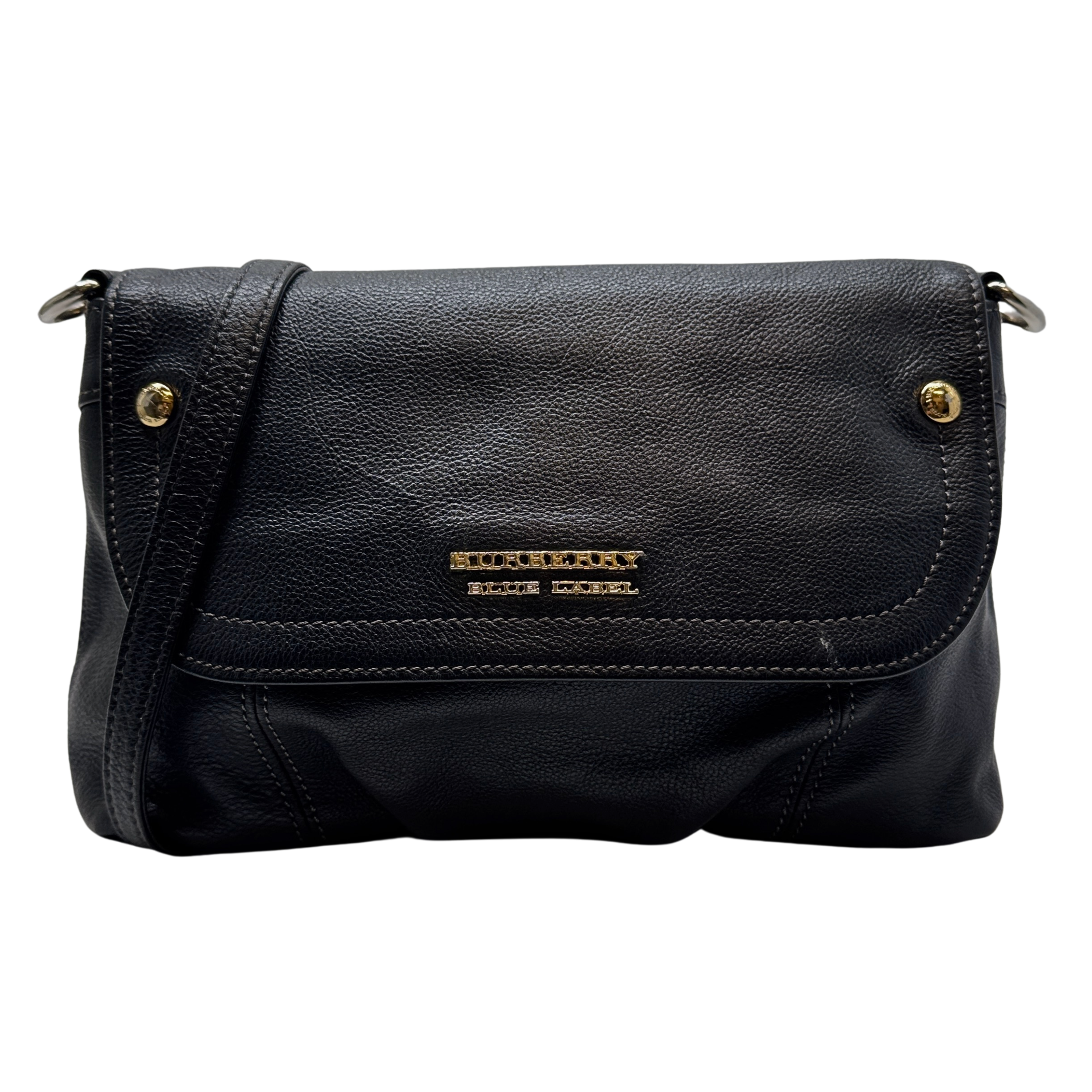 Burberry Blue Label Crossbody Bag Leather Black