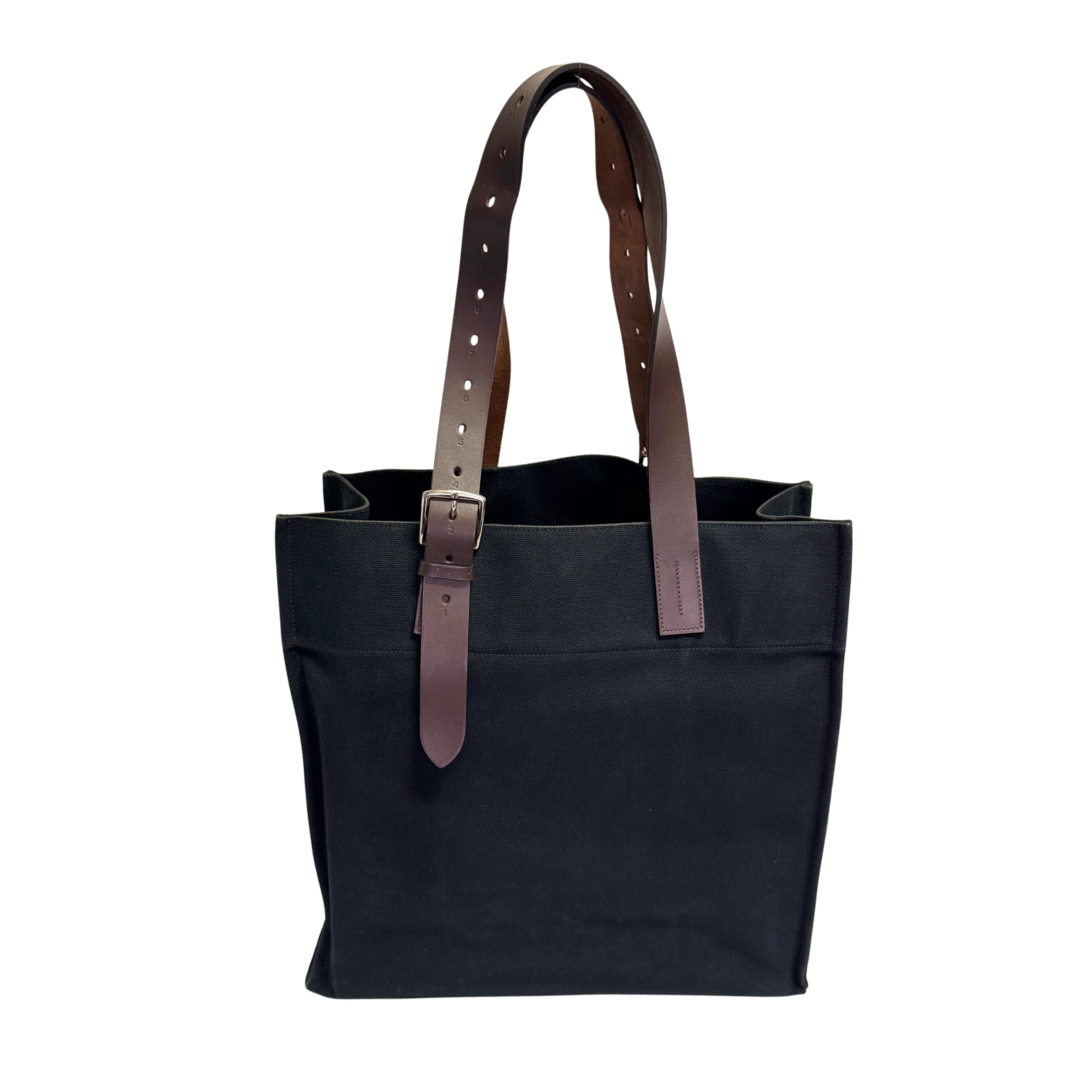 Hermés Etriviére Tote Bag Cotton Canvas Black