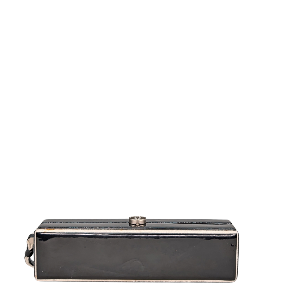 Chanel CC Small Box Clutch Patent Leather Black