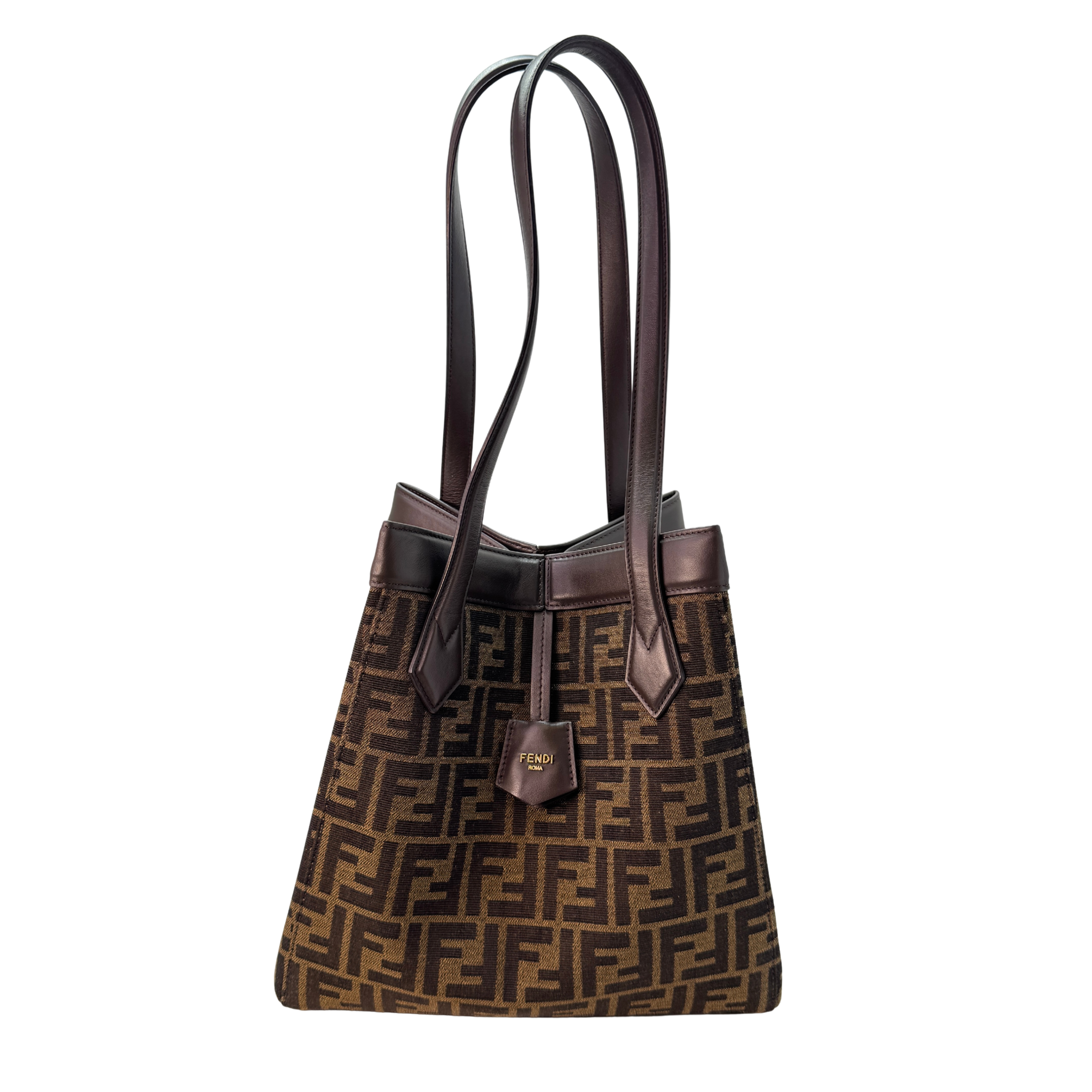 Fendi Origami Medium Fabric Tote Bag Brown