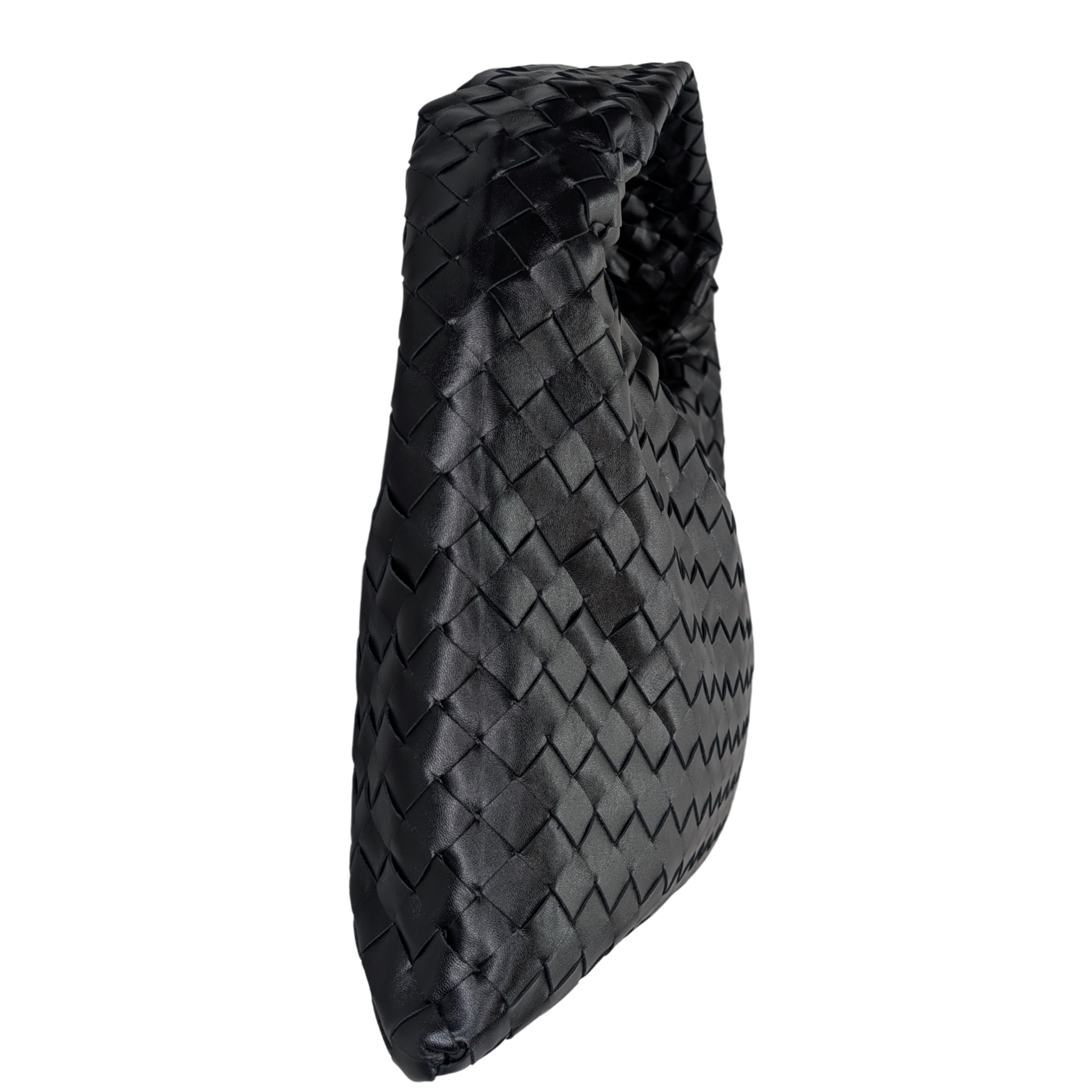 Bottega Veneta Small Hop Intrecciato Shoulder Bag Black
