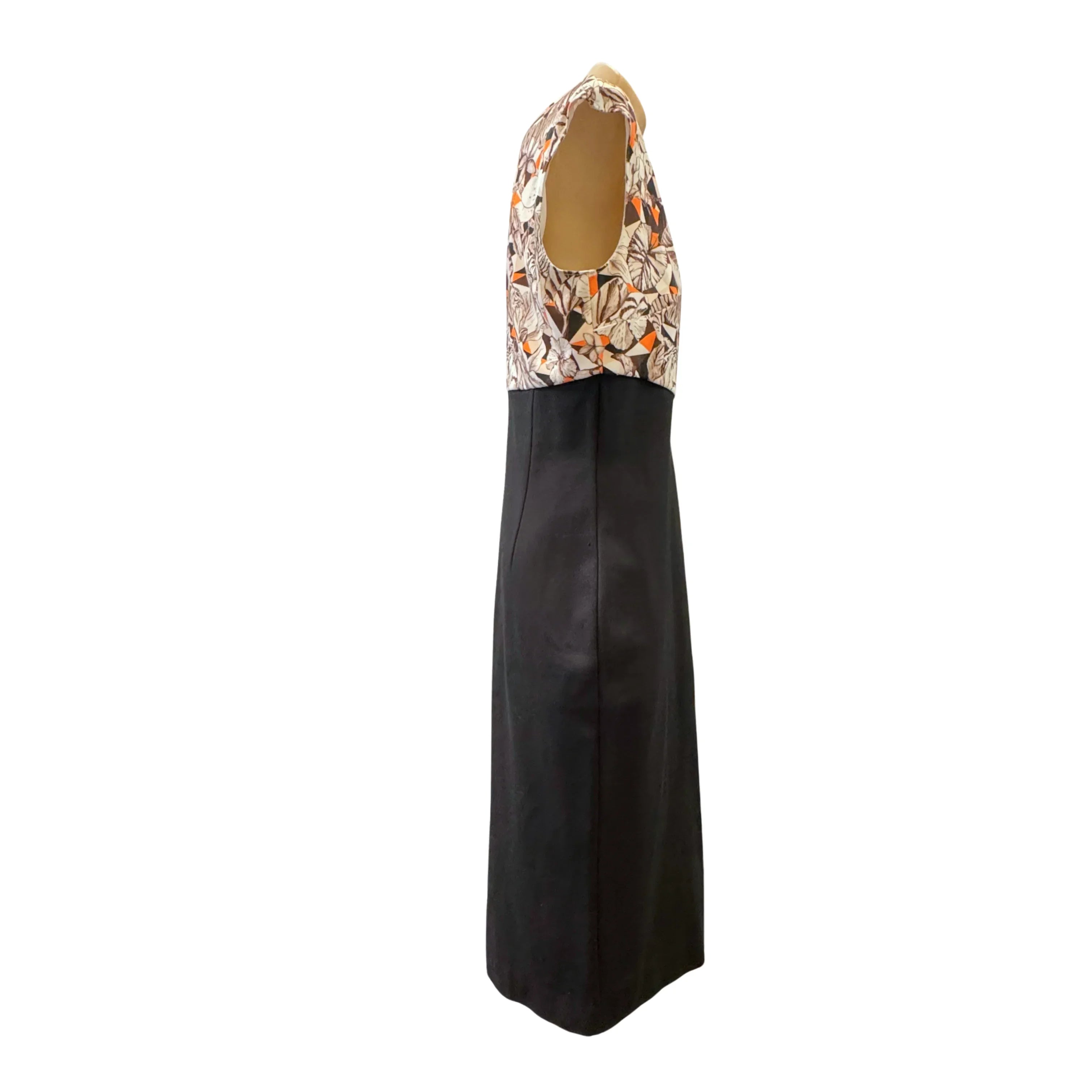 Roberto Cavalli Floral Print V-Neck Cap Sleeve Midi Dress Size 44