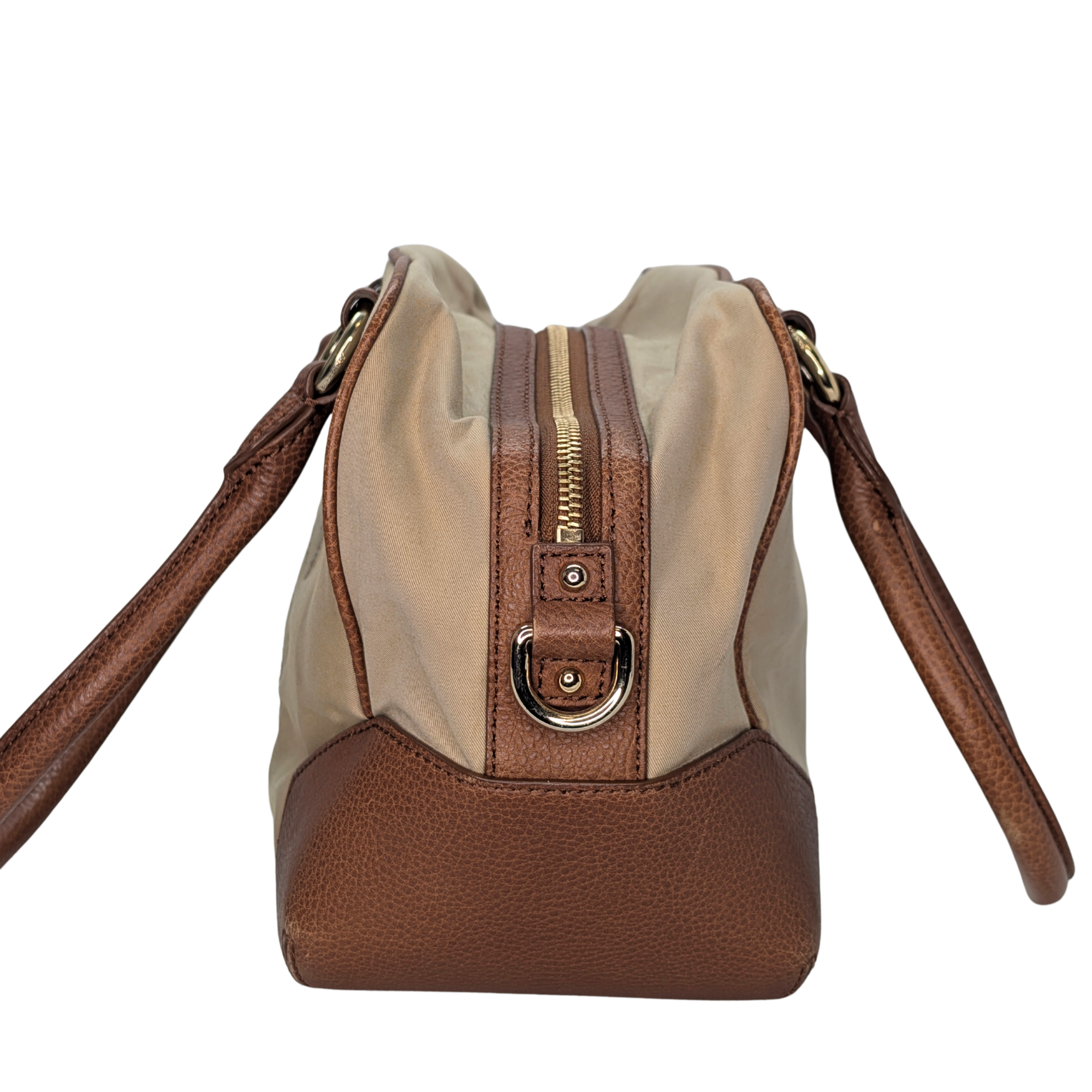 Burberry Embroidered Canvas X Leather Bowling Shoulder Bag