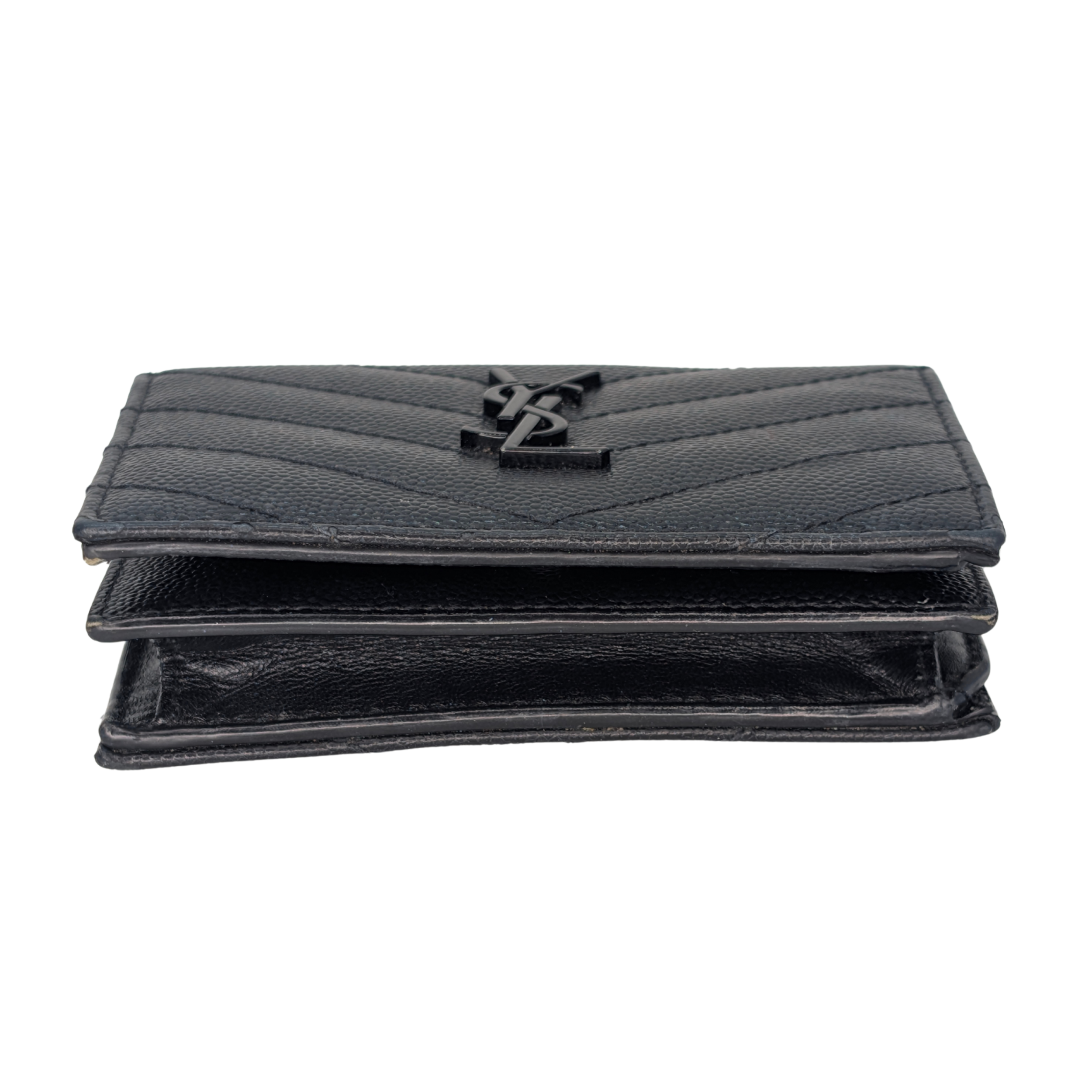 Yves Saint Laurent Cassandre Metalasse Wallet Black