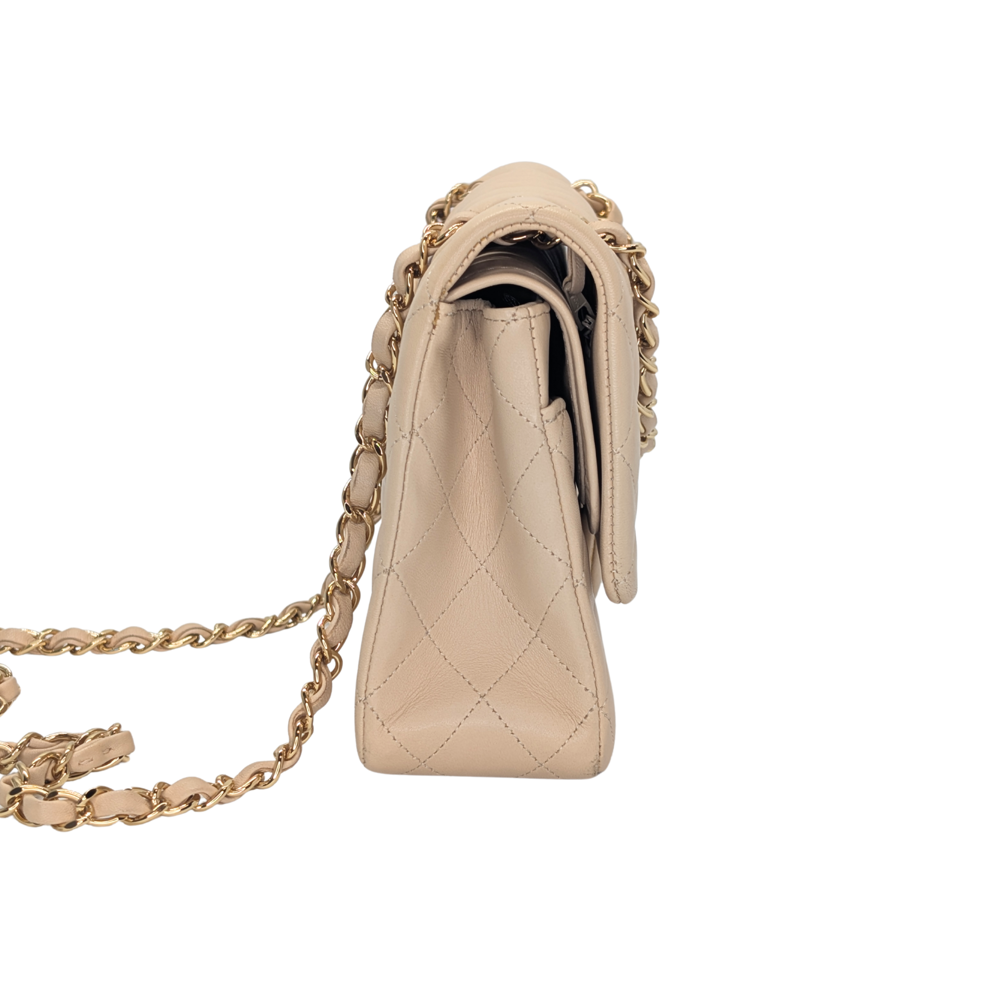 Chanel Double Flap Medium lambskin Bag Beige