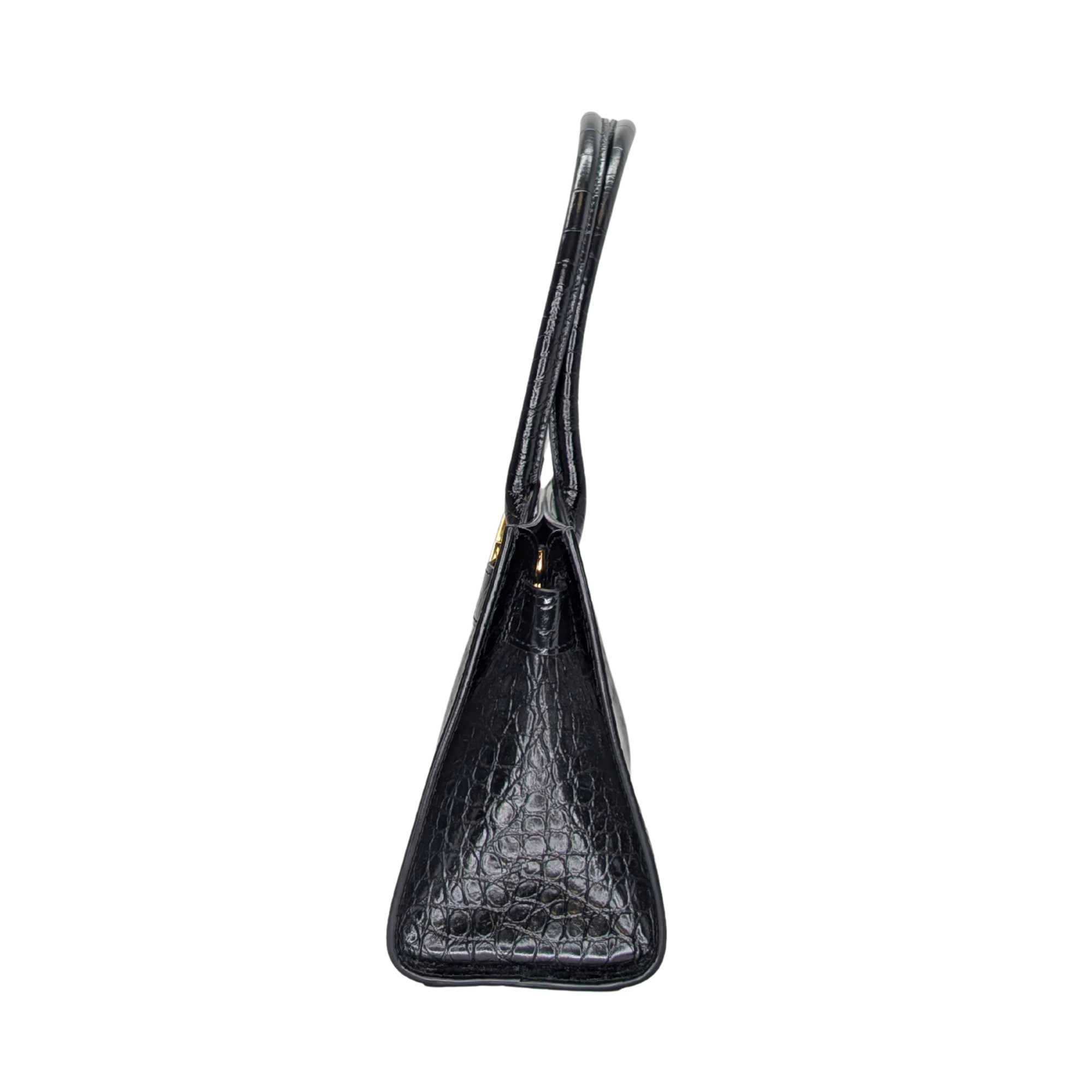 Versac Croc-Effect Medusa '95 Tote Bag Black