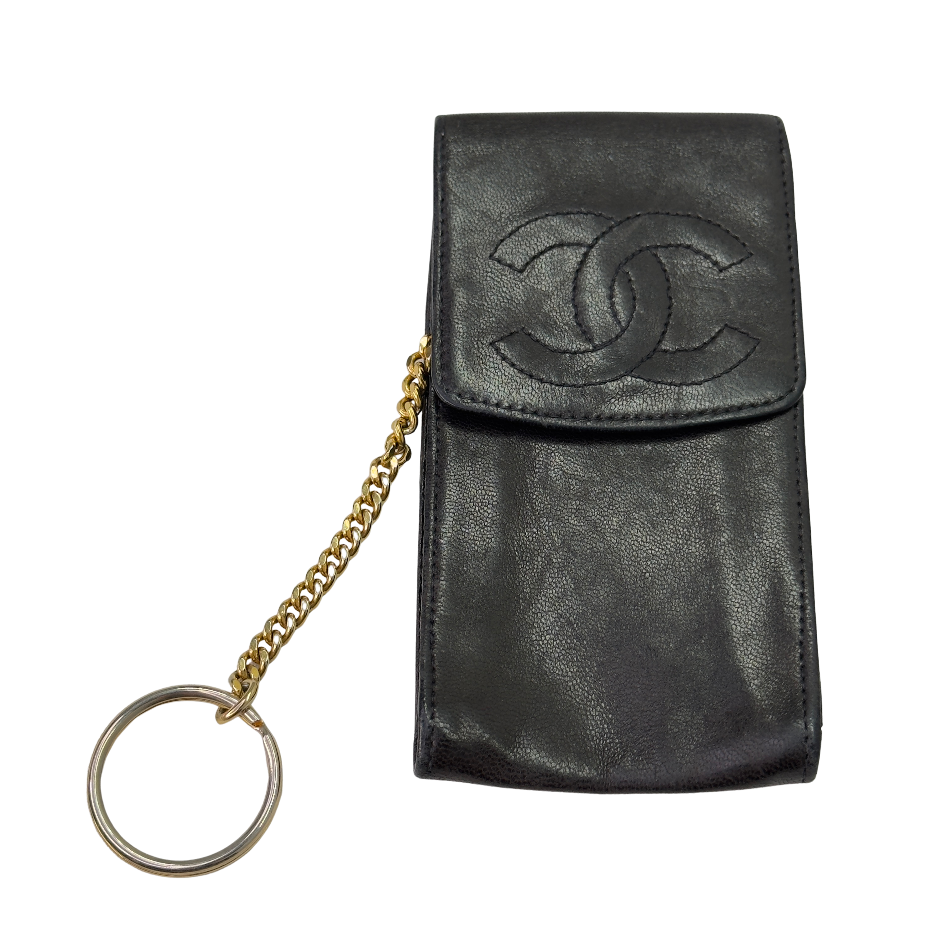 Chanel Cigarette Pouch Leather Black